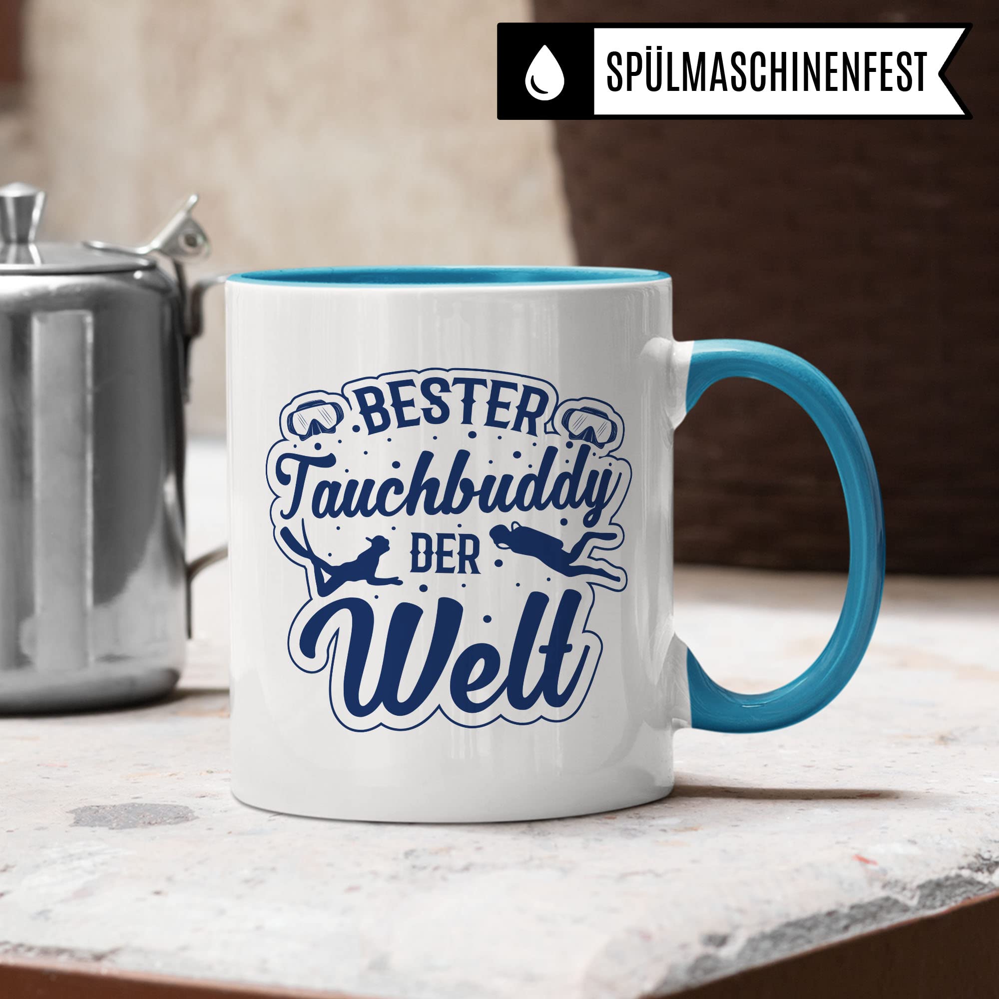 Tauchbuddy Tasse Geschenkidee Diving Kaffeetasse Geschenk für Taucher Taucherin Kaffeebecher Tauchen Becher