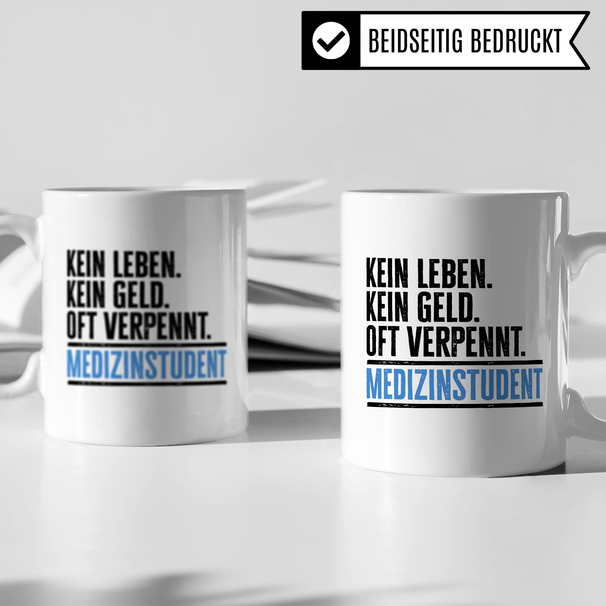 Studenten Tasse lustig Student Kaffeetasse Witz Studentin Kaffee-Becher Studium Humor Studieren Geschenk Studienbeginn Geschenkidee Erstsemester Kein Geld Oft verpennt