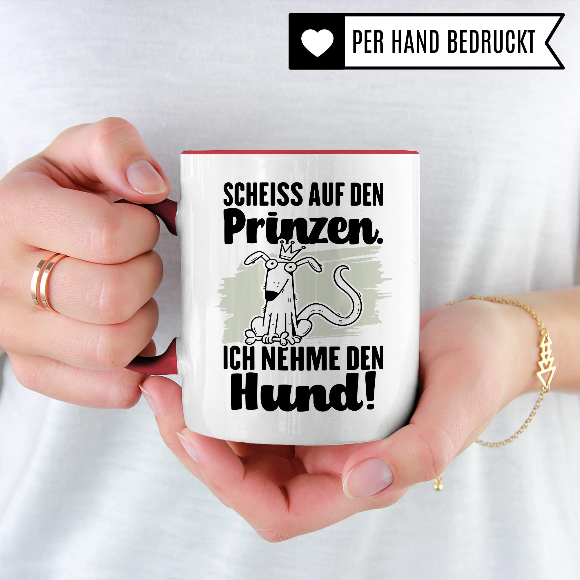 Tasse Hundemama Geschenk, Scheiß auf den Prinzen Ich nehme den Hund Geschenkidee beste Freundin Kaffee-Becher Kaffeetasse mit Spruch lustig Hundeliebhaber Single Liebeskummer