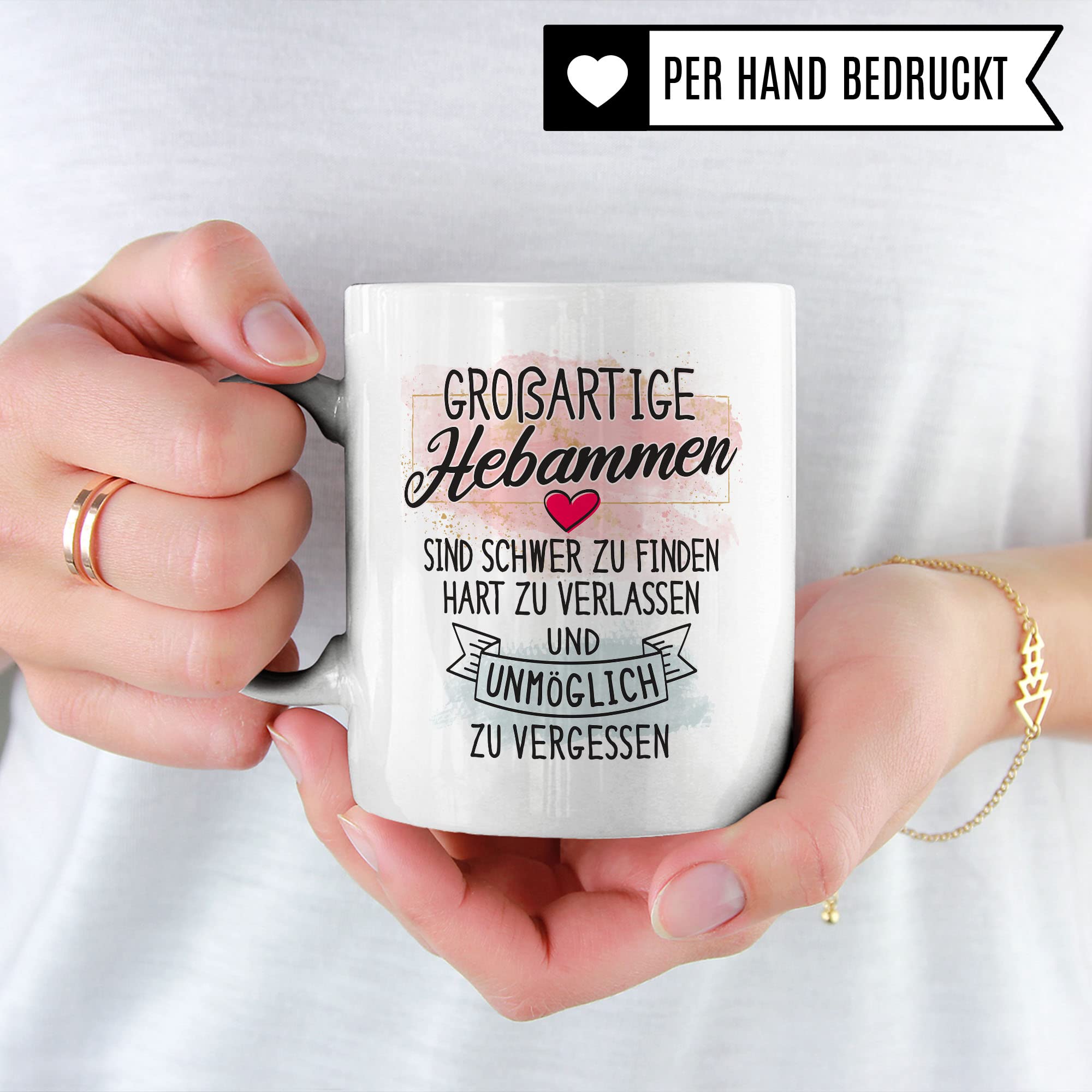 Dankes-Geschenk-Tasse Hebamme, Hebamme Geschenk Dankeschön Tasse schöner Sprüch schönes Motiv Kaffeetasse, Hebamme Beruf-Tasse