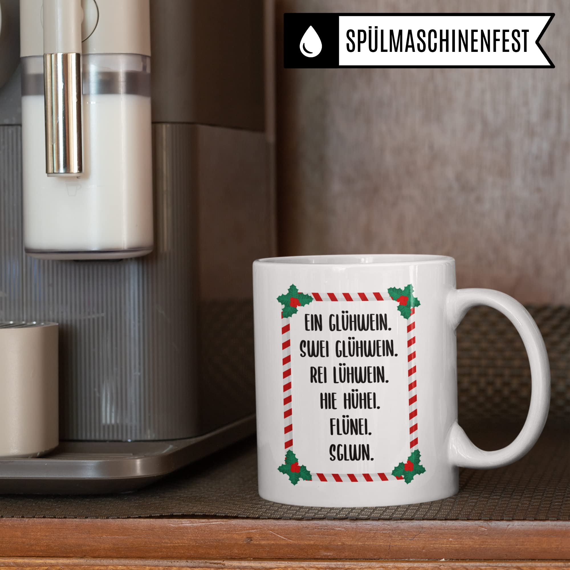 Glühwein tasse | Geschenk für die Weihnachtszeit & Advent Glühweintassen lustig Keramik | Geschenkidee Glühweinbecher mit Weihnachtsmotiv Punsch Becher