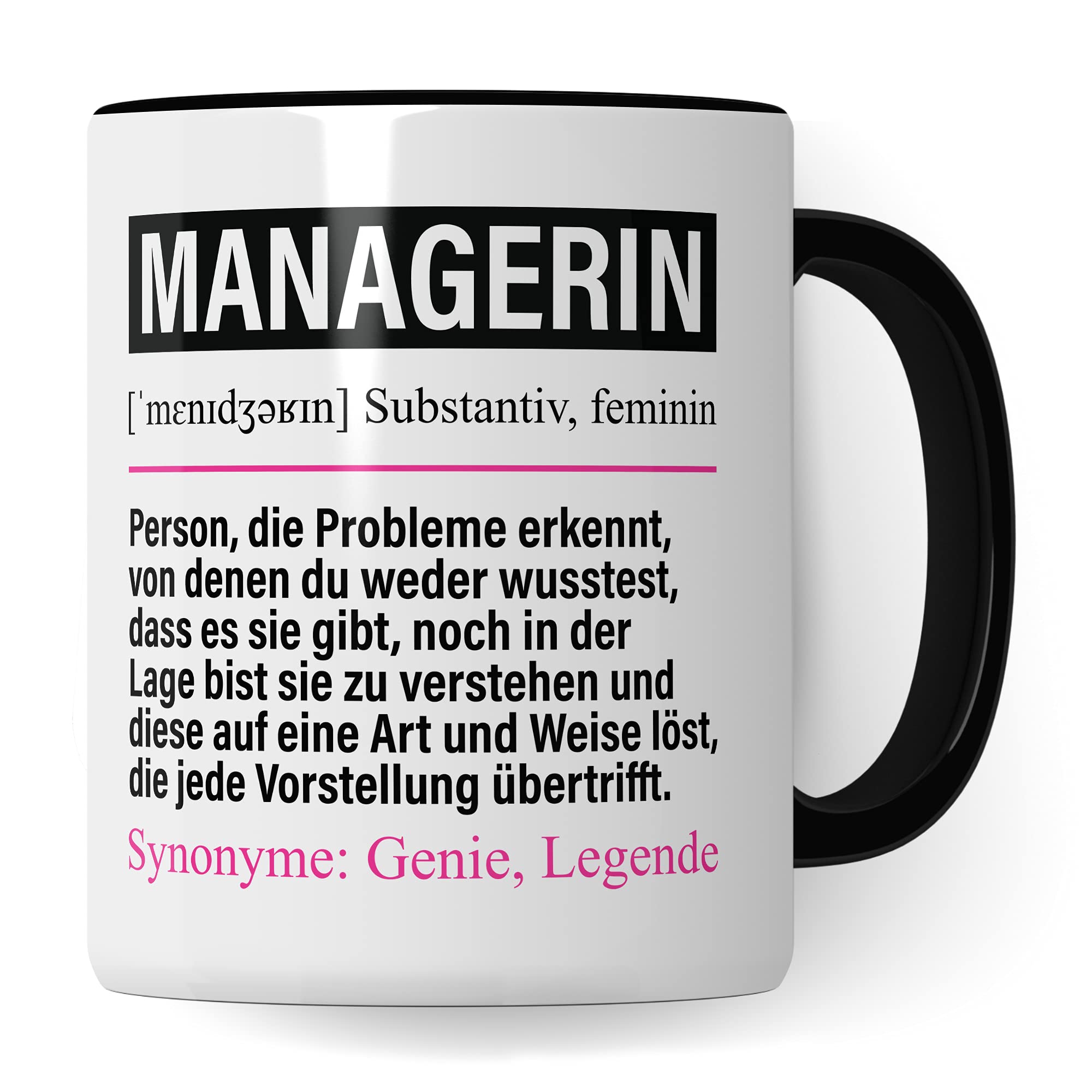 Managerin Tasse lustig, Managerin Geschenk Beruf, Spruch Management Geschenkidee, Kaffeetasse Beruf Kaffeebecher Teetasse Becher