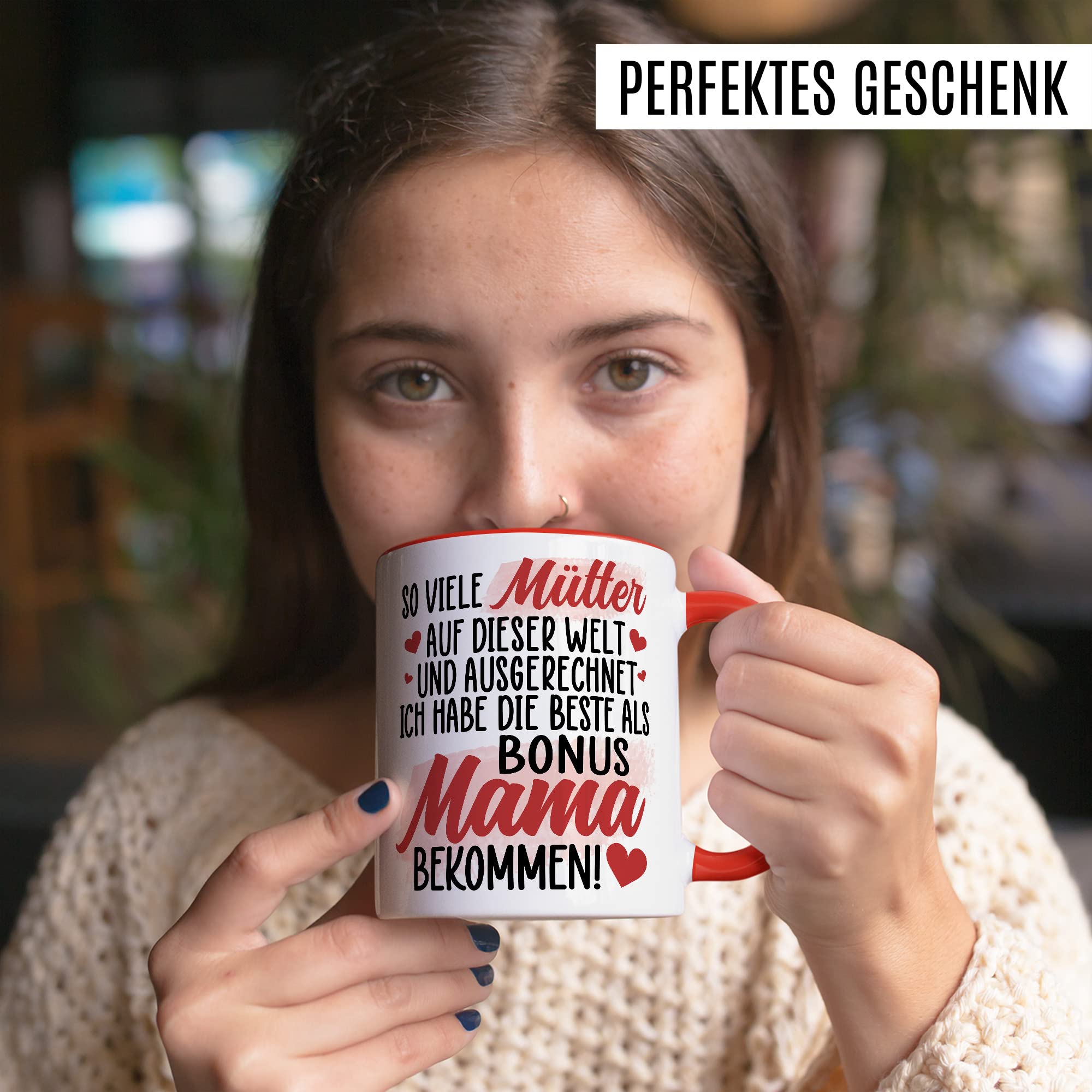 Bonuspapa Tasse Stiefpapa Geschenkidee Stiefkind Kaffeetasse Vater Geschenk für Stiefvater Kaffeebecher Familien Becher