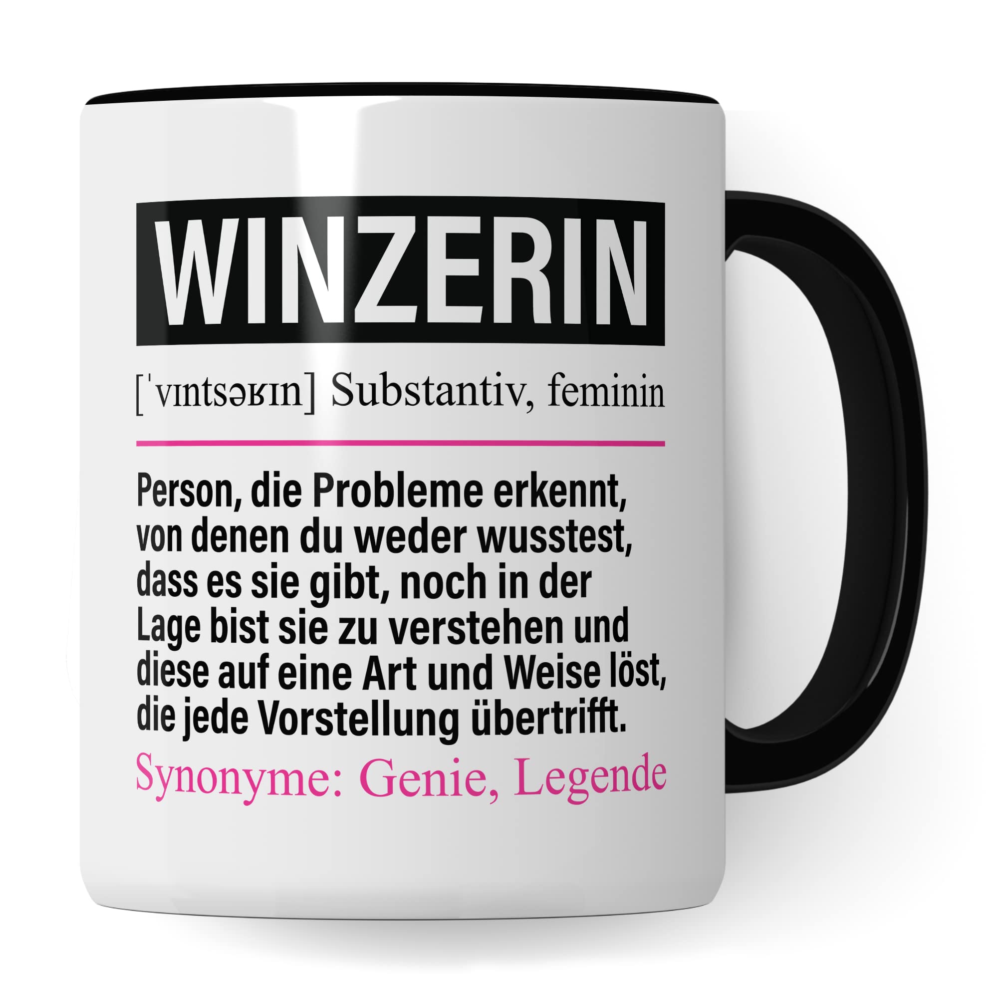 Tasse Winzerin lustig, Winzerin Geschenk Beruf, Spruch Kaffeebecher Wein Winzerei Geschenkidee, Beruf Winzerinnen Kaffee-Tasse Teetasse Becher