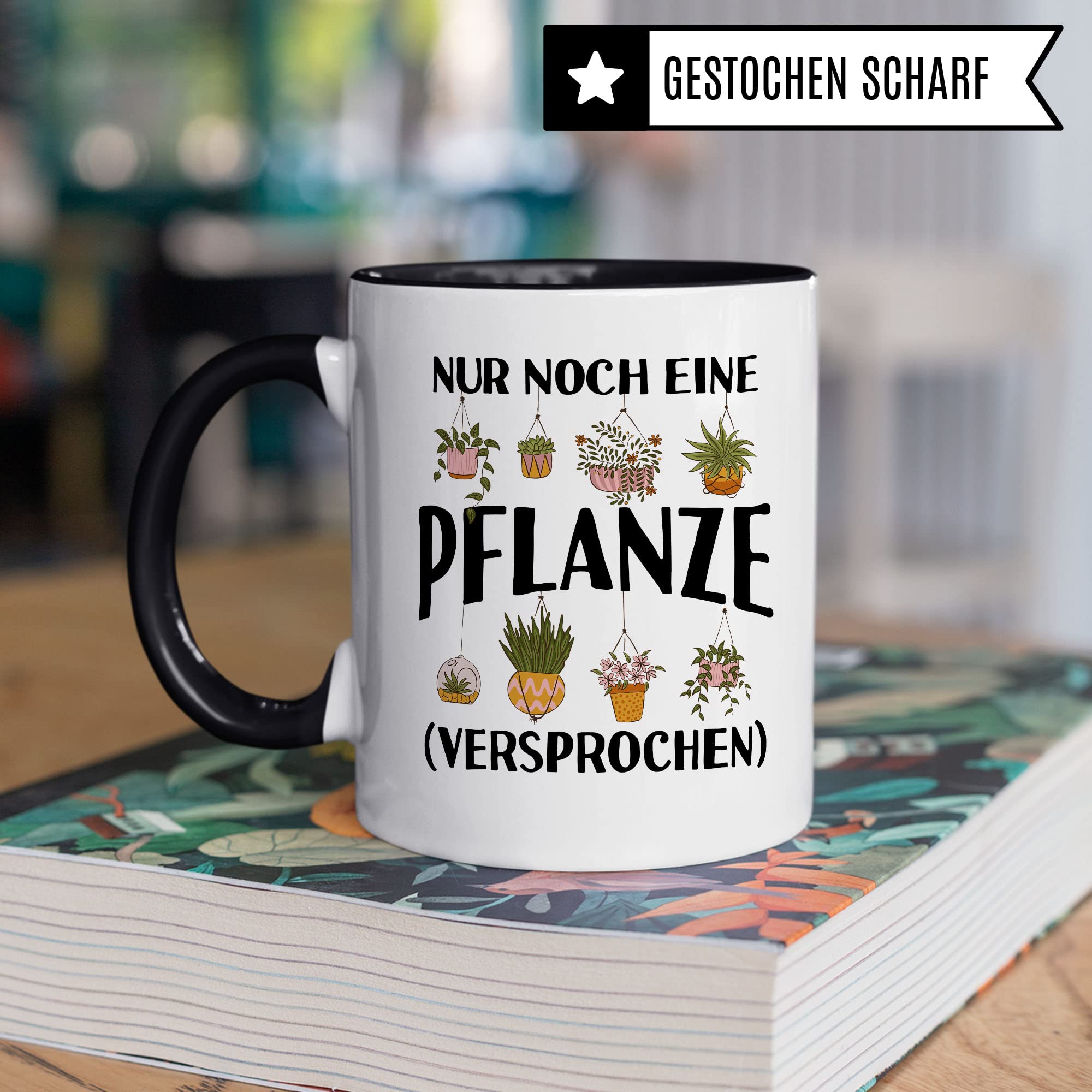 Tasse Garten-liebhaber, Nur noch eine Pflanze versprochen Spruch, Geschenk Garten-Motiv Kaffeetasse Hobby-Gärtner Hobby-Gärtnerin, Pflanzen-Motiv Pflanzenliebhaber Plants grüner Daumen Tassen