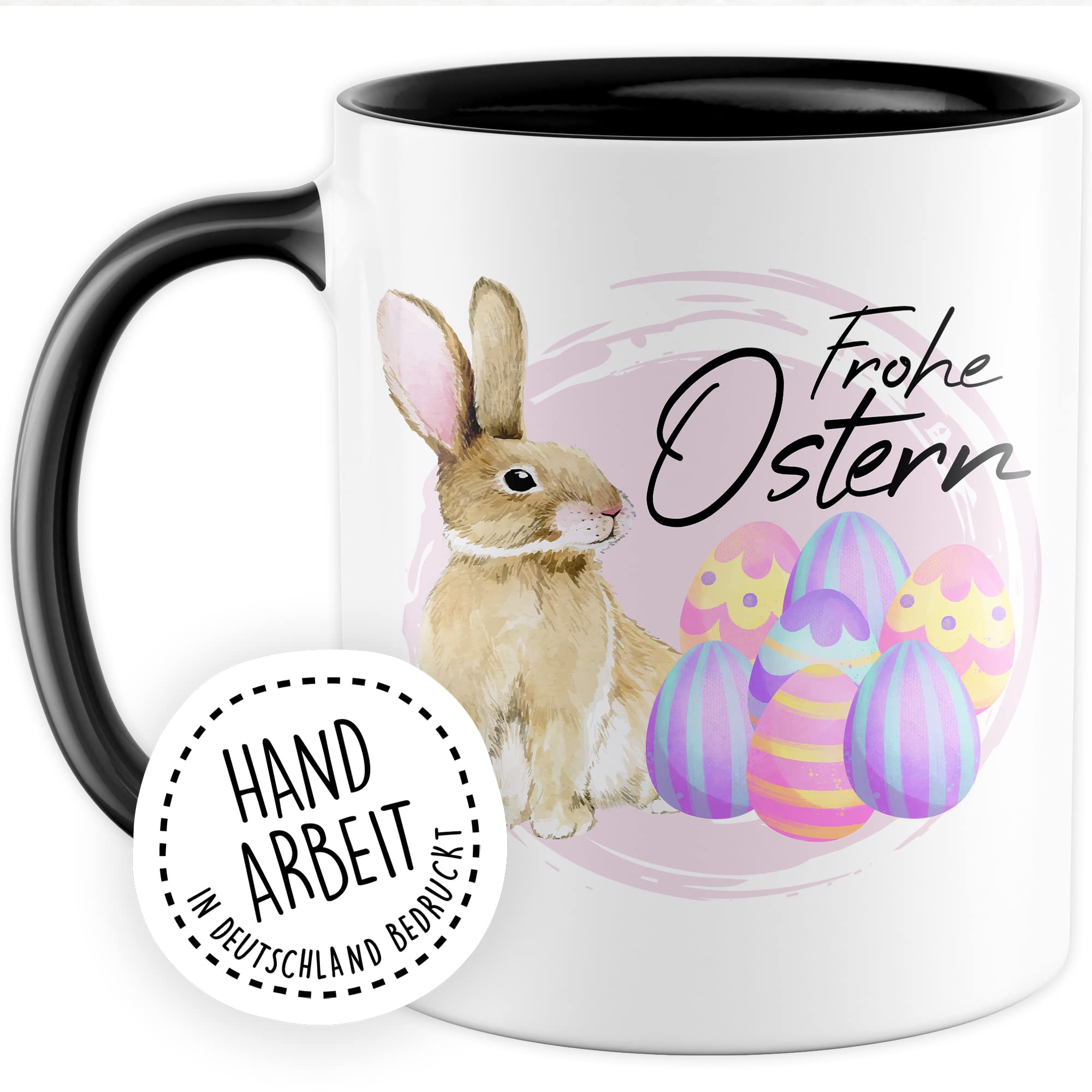 Ostern Tasse Geschenk, Frohe Ostern Geschenkidee Kaffeetasse mit Spruch Ostergeschenk Ostersonntag Kaffee-Becher Teetasse Grüße Mitbringsel