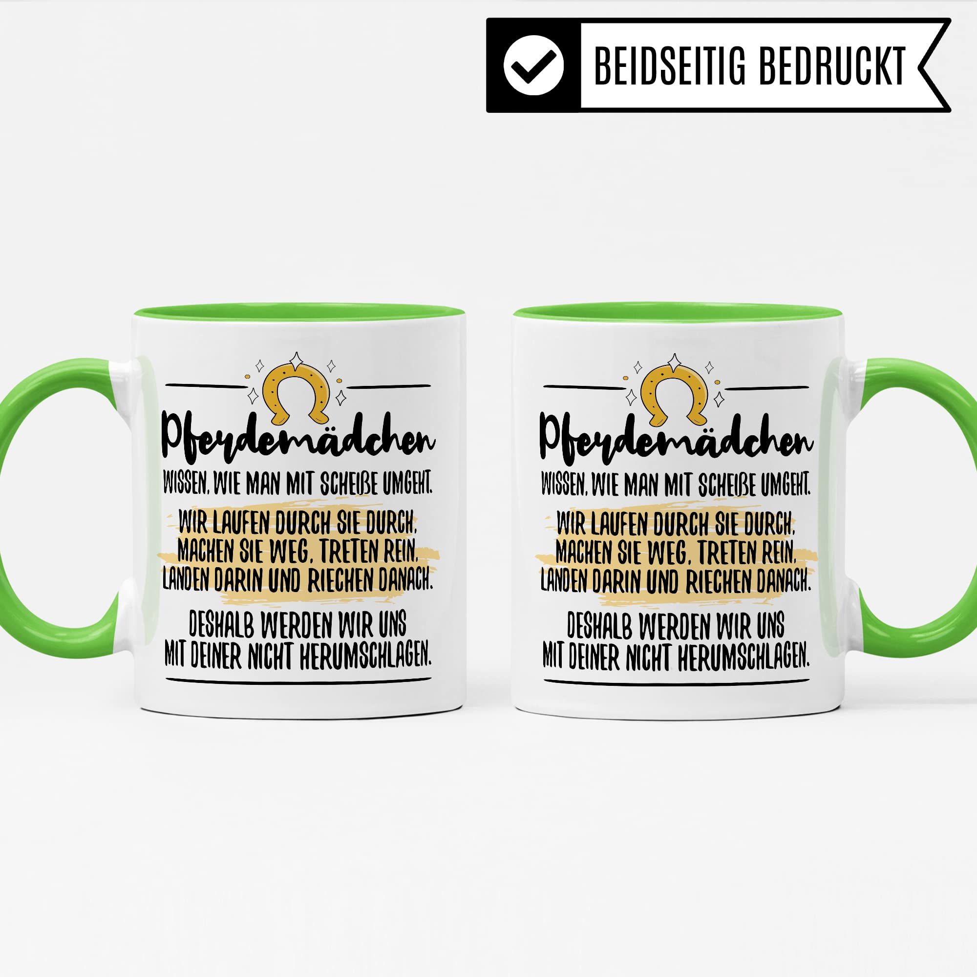 Tasse Pferdemädchen Pferd Pferde Kaffeetasse Reiterin Kaffee-Becher Reiten Teetasse Stallmädchen Pferdeliebhaber Geschenk Geschenkidee Stall Reiter Scheiße umgehen herumschlagen