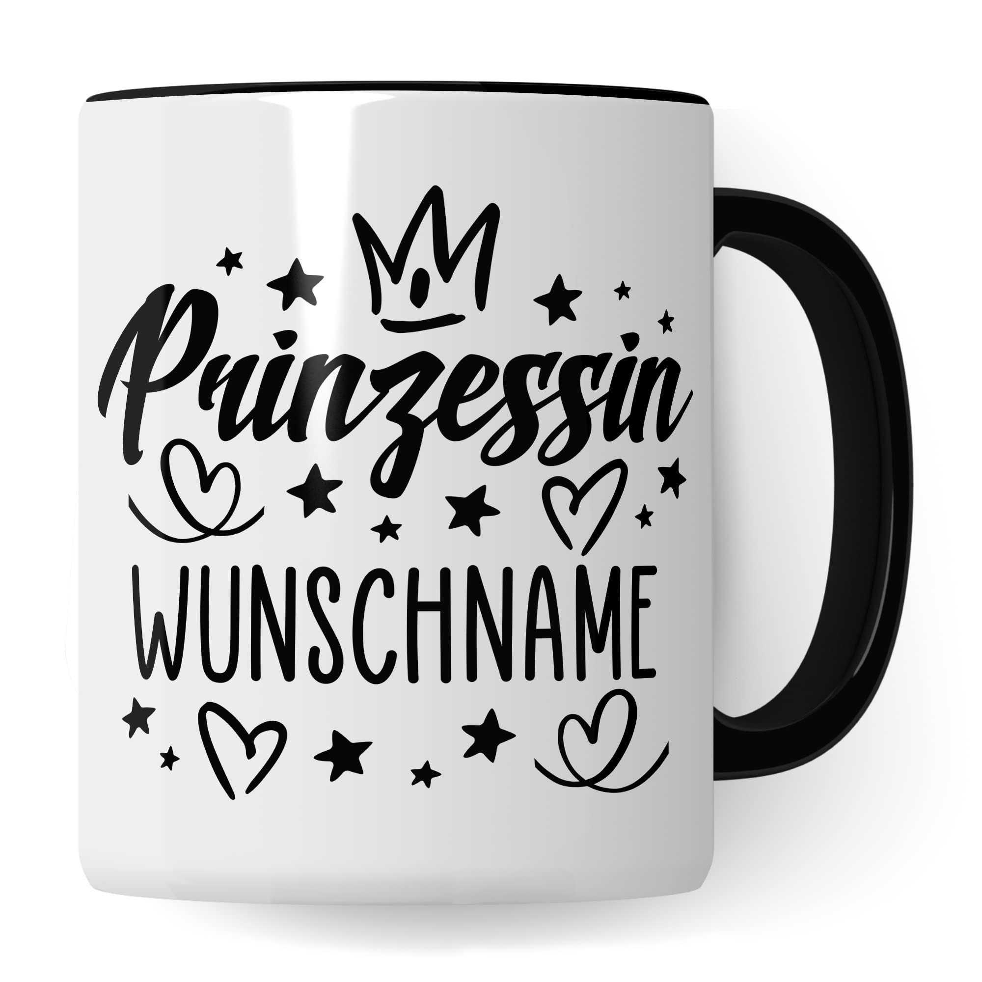 Prinzessin Tasse personalisierbar Geschenk für Mädchen Prinzessinnen Deko Geburtstag Custom Geschenkidee princess Kindergeburtstag Prinzesschen Tasse mit Wunschname