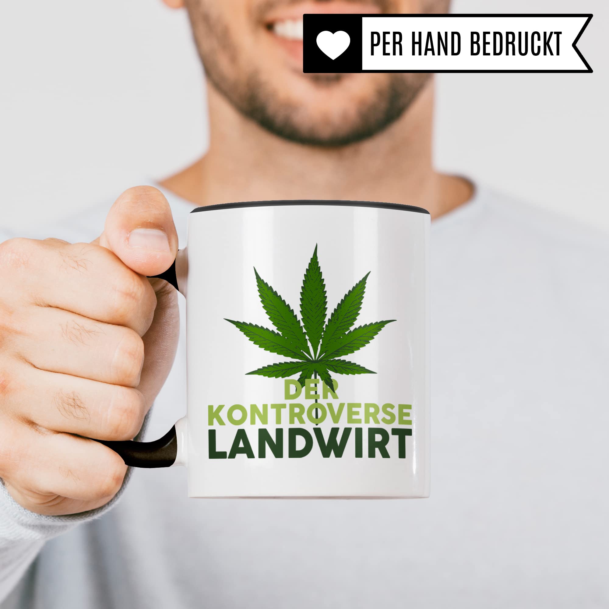 Cannabis Tasse Kiffer Geschenk lustig Stoner Kaffeetasse mit Cannabis Motiv Kiffer Geschenkidee Marihuana Kaffeebecher Teetasse Landwirt