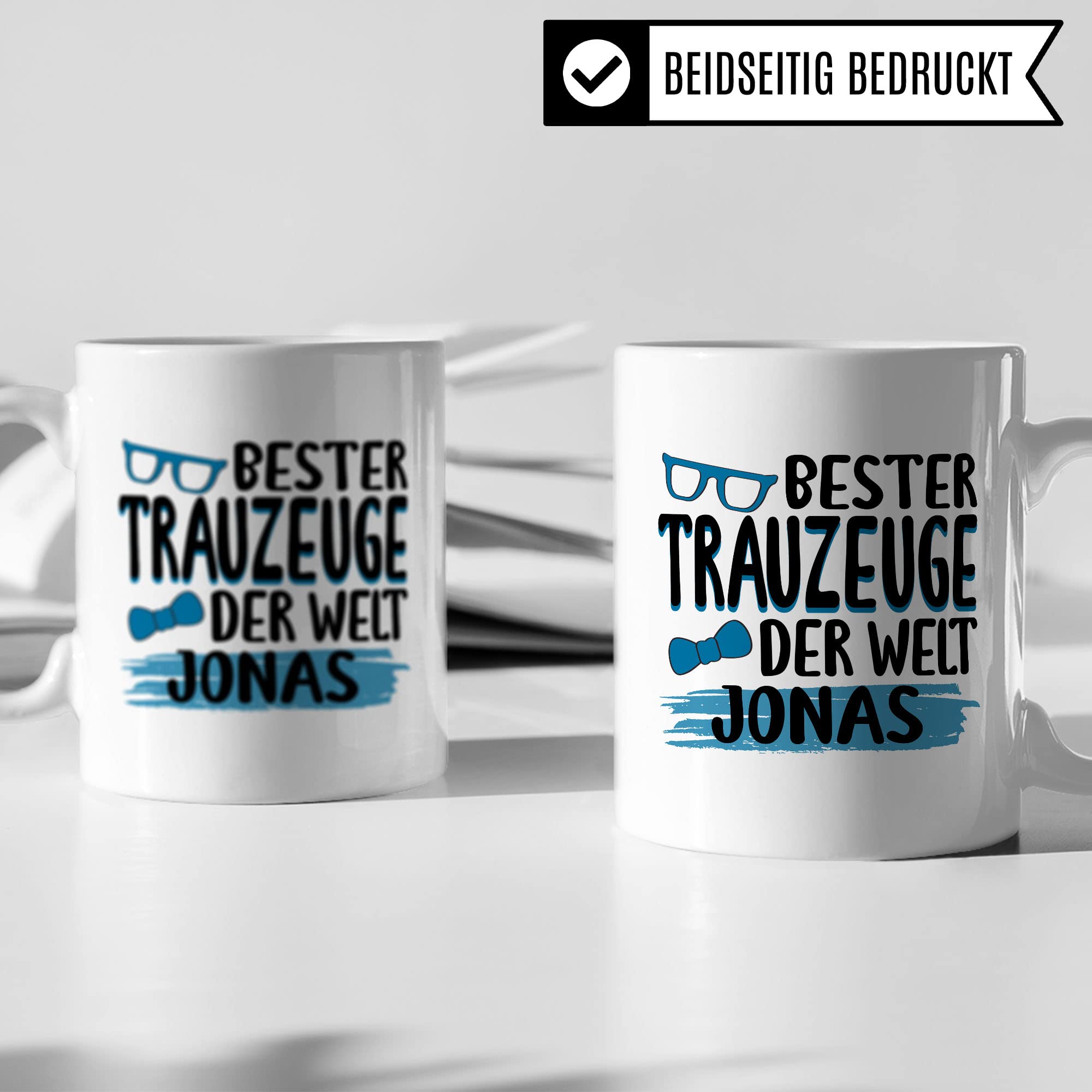 Trauzeuge personalisierbare Tasse, Trauzeuge fragen, Bester Trauzeuge der Welt - NAME, Geschenk Trauzeuge personalisierbar süßes Motiv schöne Geschenkidee Kaffetasse Teebecher Hochzeit