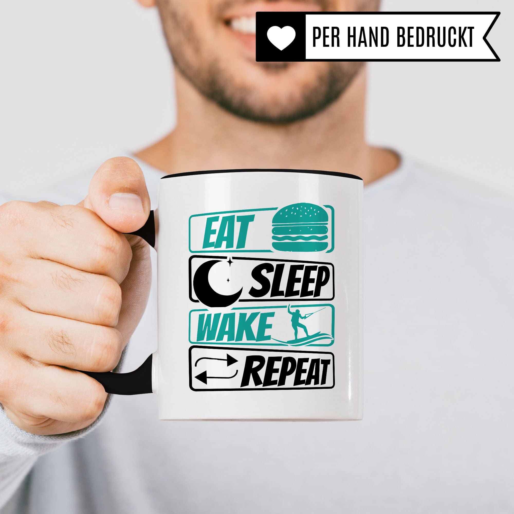 Wakeboard Tasse Geschenkidee Wake Kaffeetasse Geschenk für Wakeboarder Kaffeebecher Surf Becher