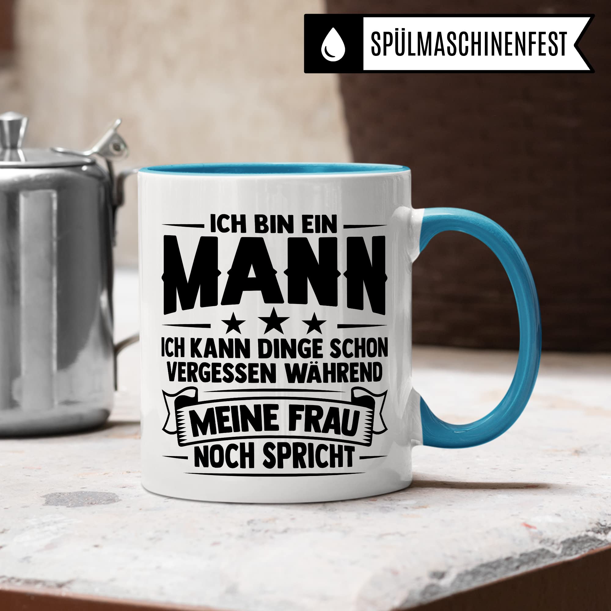 Tasse Ehemann, Ich bin ein Mann Ich kann Dinge schon vergessen während meine Frau noch spricht Geschenk Kaffee-Becher Geschenkidee Ehemänner Kaffeetasse mit Spruch lustig Teetasse