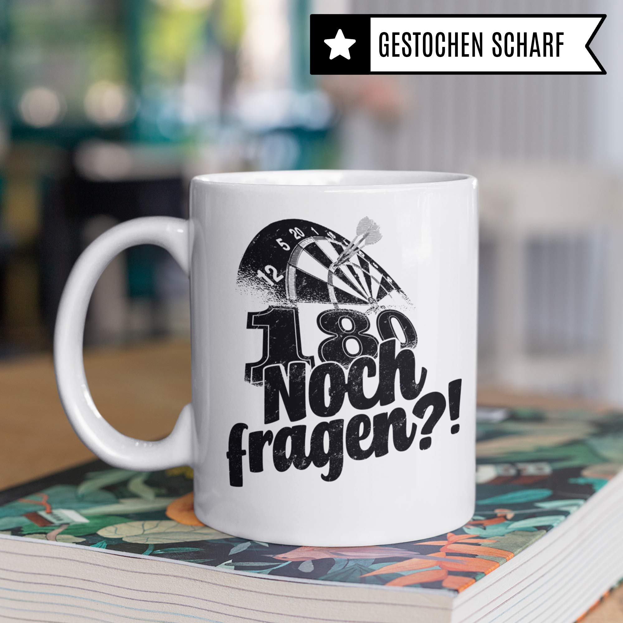 Pagma Druck Kaffeetasse Dart | Geschenk Darts Dartsscheibe Motiv | Dart Geschenkidee für Darter & Dartspieler