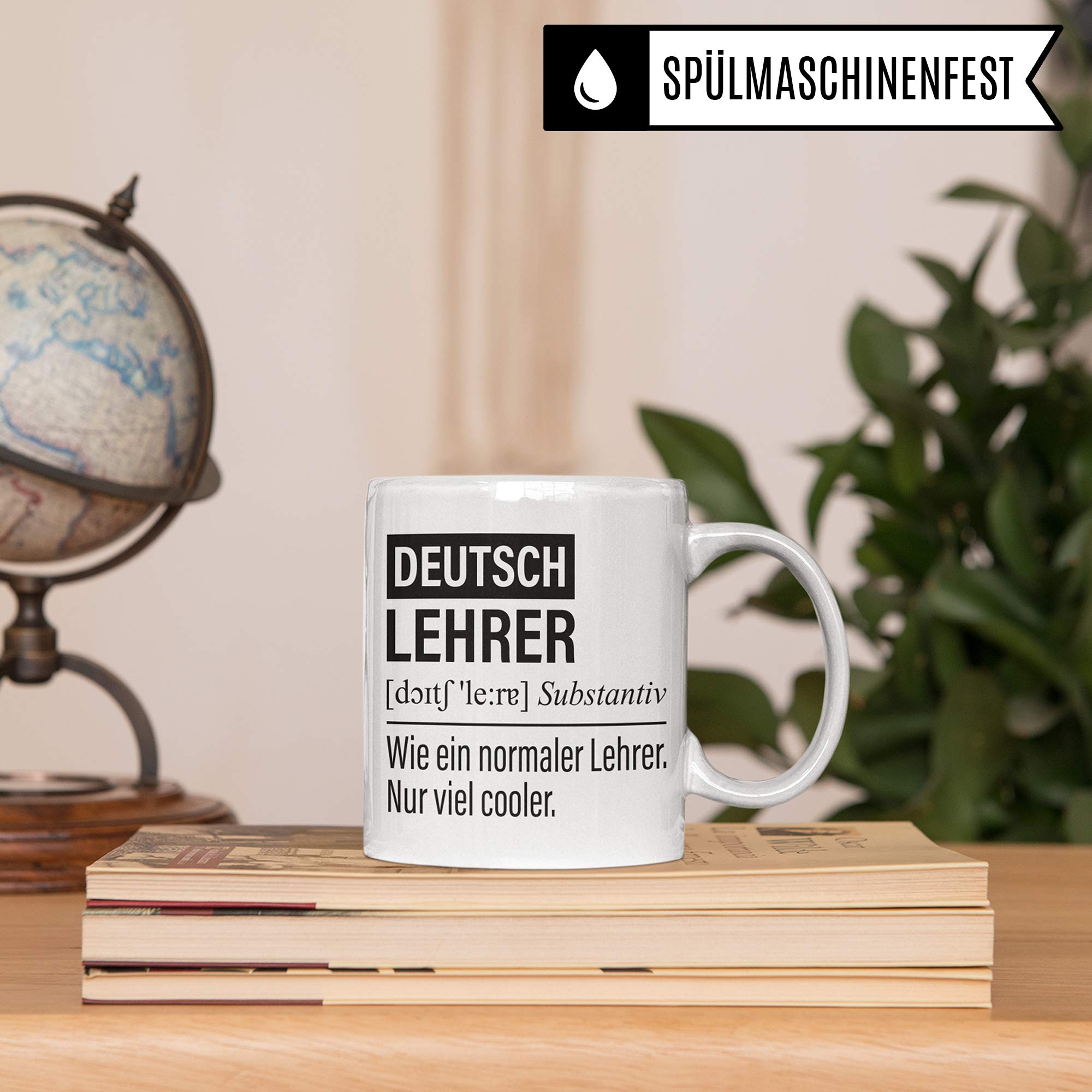 Deutsch Lehrer Tasse, Geschenk für Deutschlehrer, Kaffeetasse Geschenkidee Lehrer lustig, Kaffeebecher Lehramt Schule Deutsch Unterricht Witz