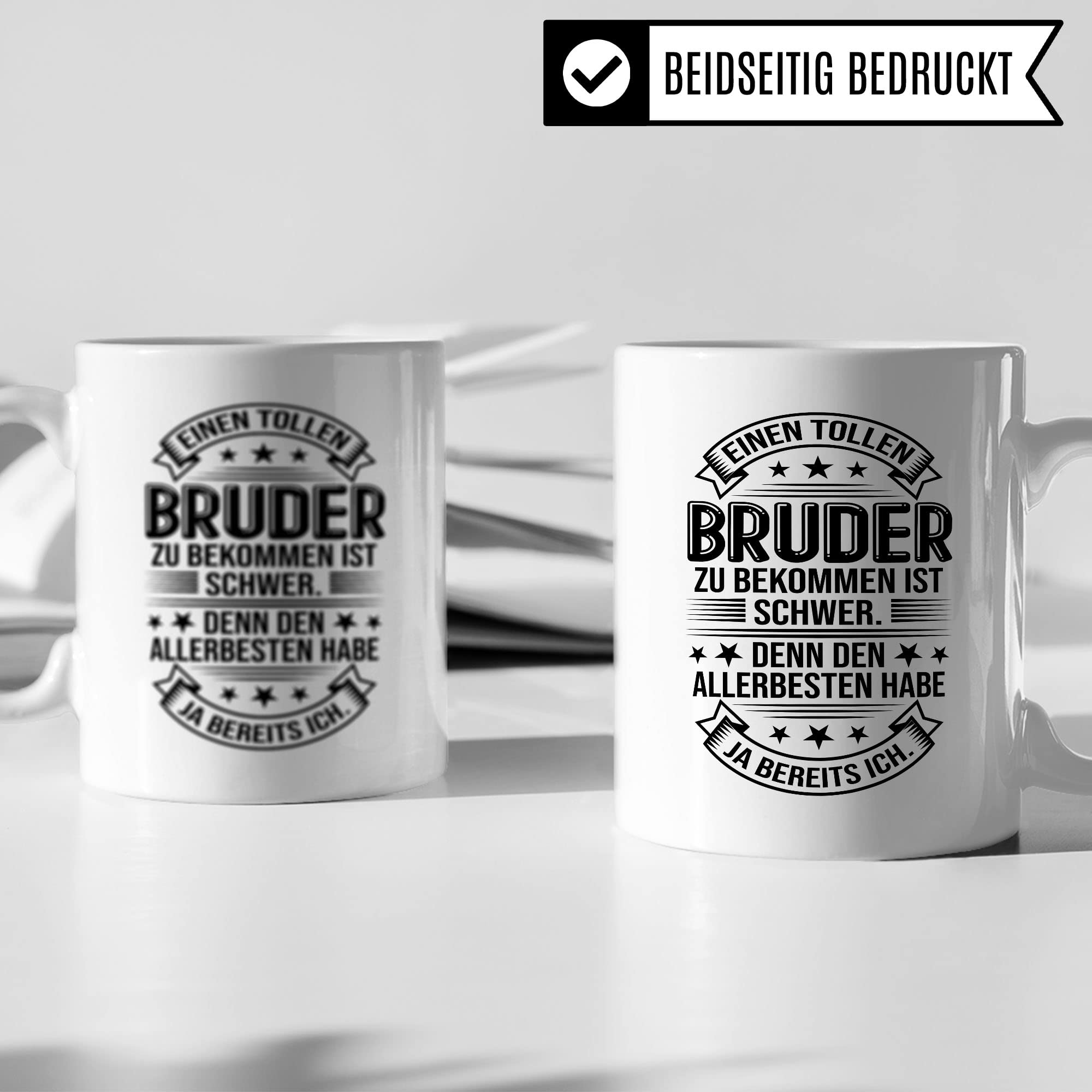 Toller Bruder Tasse Geschwister Kaffeetasse Brüder Geschenk Bruderherz Kaffee-Becher Schwester Geschenkidee Berster Bruder Motiv Geschwisterliebe