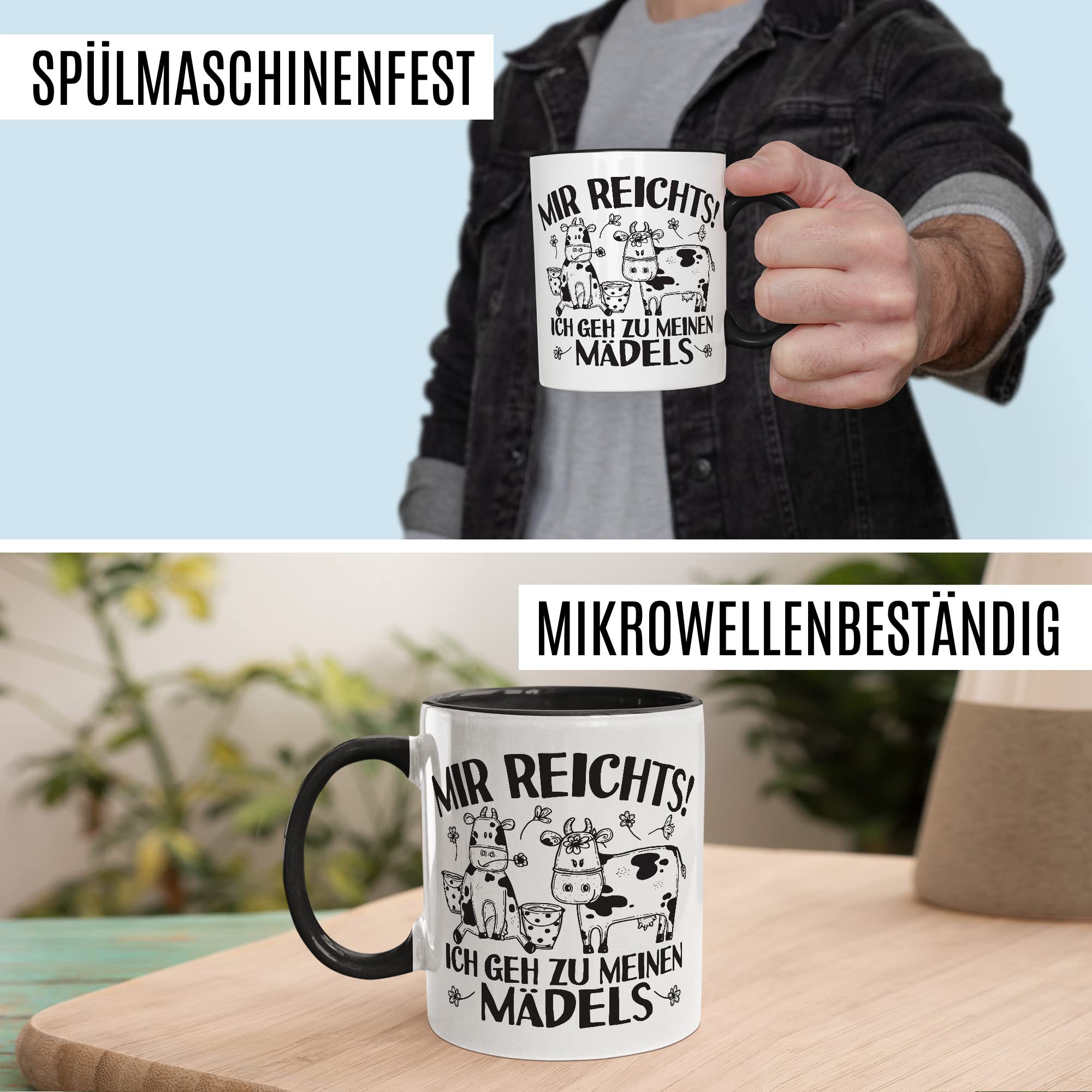 Kühe Tasse mit Spruch lustig Kuh Kaffeetasse Mädels Bäuerin Kaffee-Becher Rinder Kuhstall Tasse Kuhl Witz Tasse Humor Bauernfrau Bauernhof Tierhalter Tiere Landwirtschaft Landwirtin