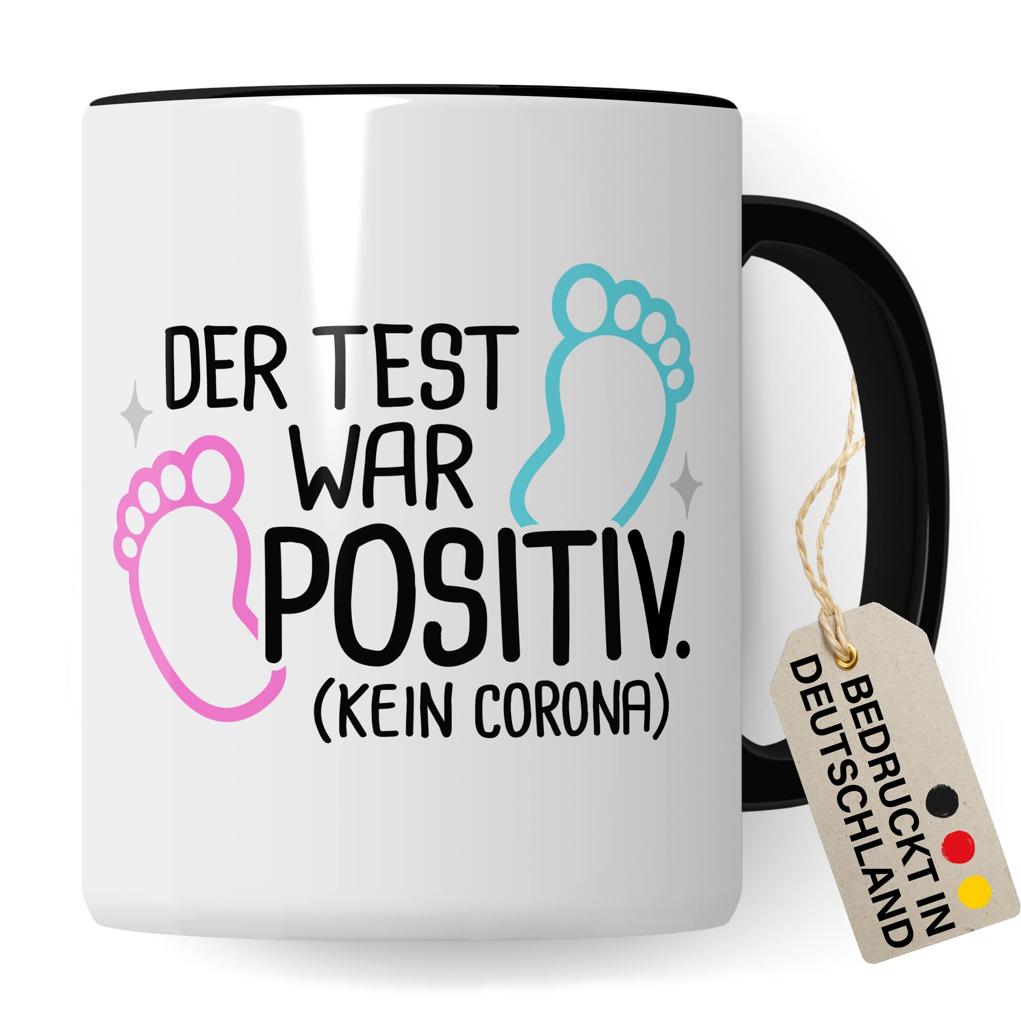 Schwangerschaft Tasse, Der Test war positiv, werdende Mama Geschenk Schwanger Freundin Papa Vater Geschenke für Opa Opa Schwester Bruder schöner Spruch Kaffee-Becher