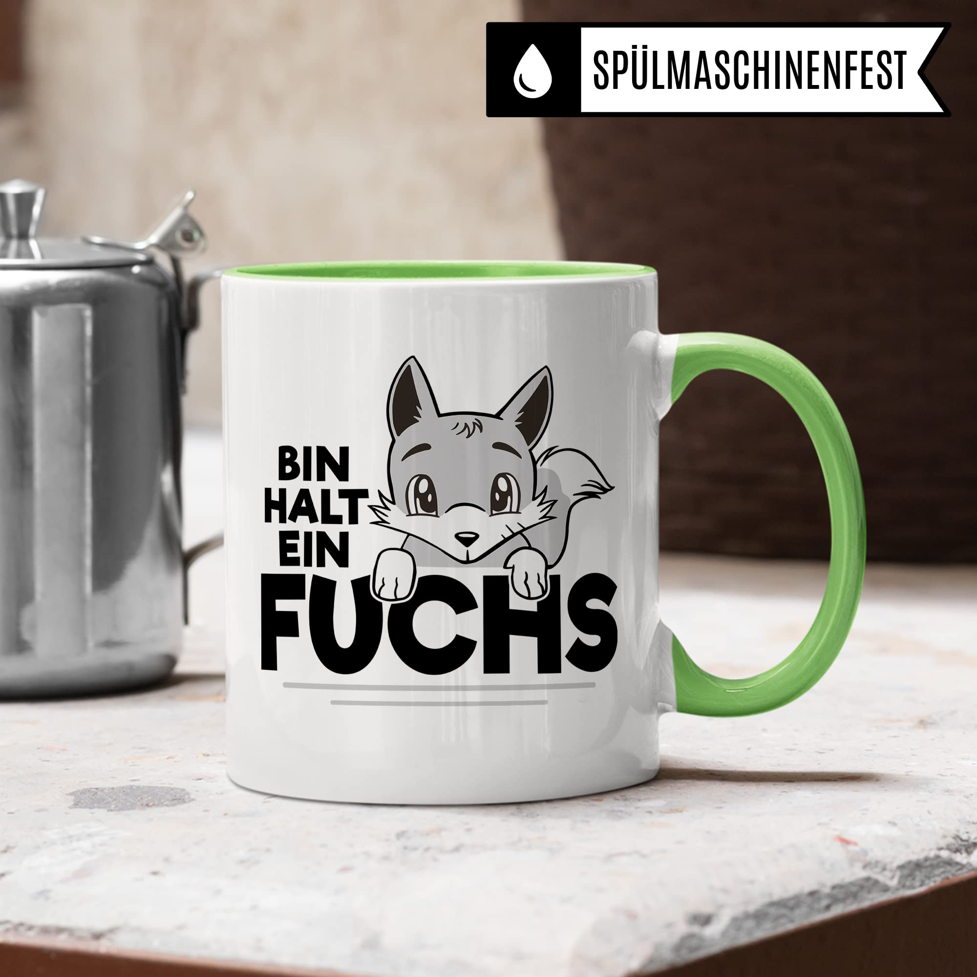 Fuchs Tasse, Bin halt ein Fuchs Spruch, Geschenk Schlaufuchs Besserwissen Schlaumeier, Fuchs-Motiv, Geschenk Kollegen Freund Freundin lustiger Fuchs Büro-Tasse