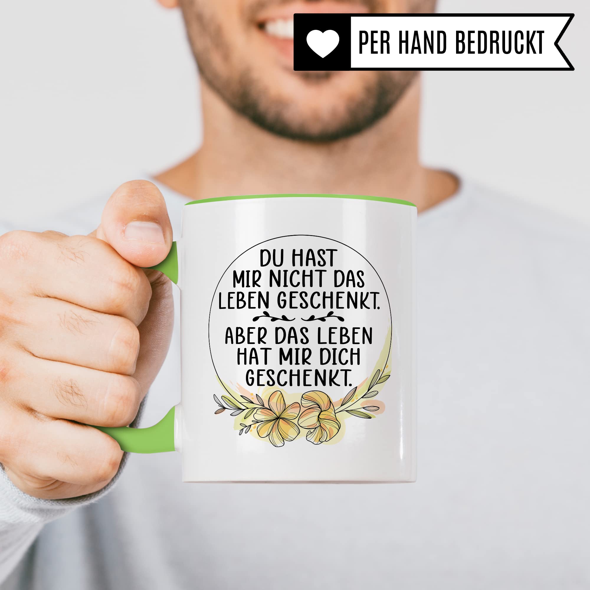 Tasse Pflegemama Geschenk, Das Leben hat mir dich geschenkt Geschenkidee Pflegemutter Tasse mit Spruch Kaffee-Becher Kaffeetasse Stiefmutter Ziehmutter Ersatzmama