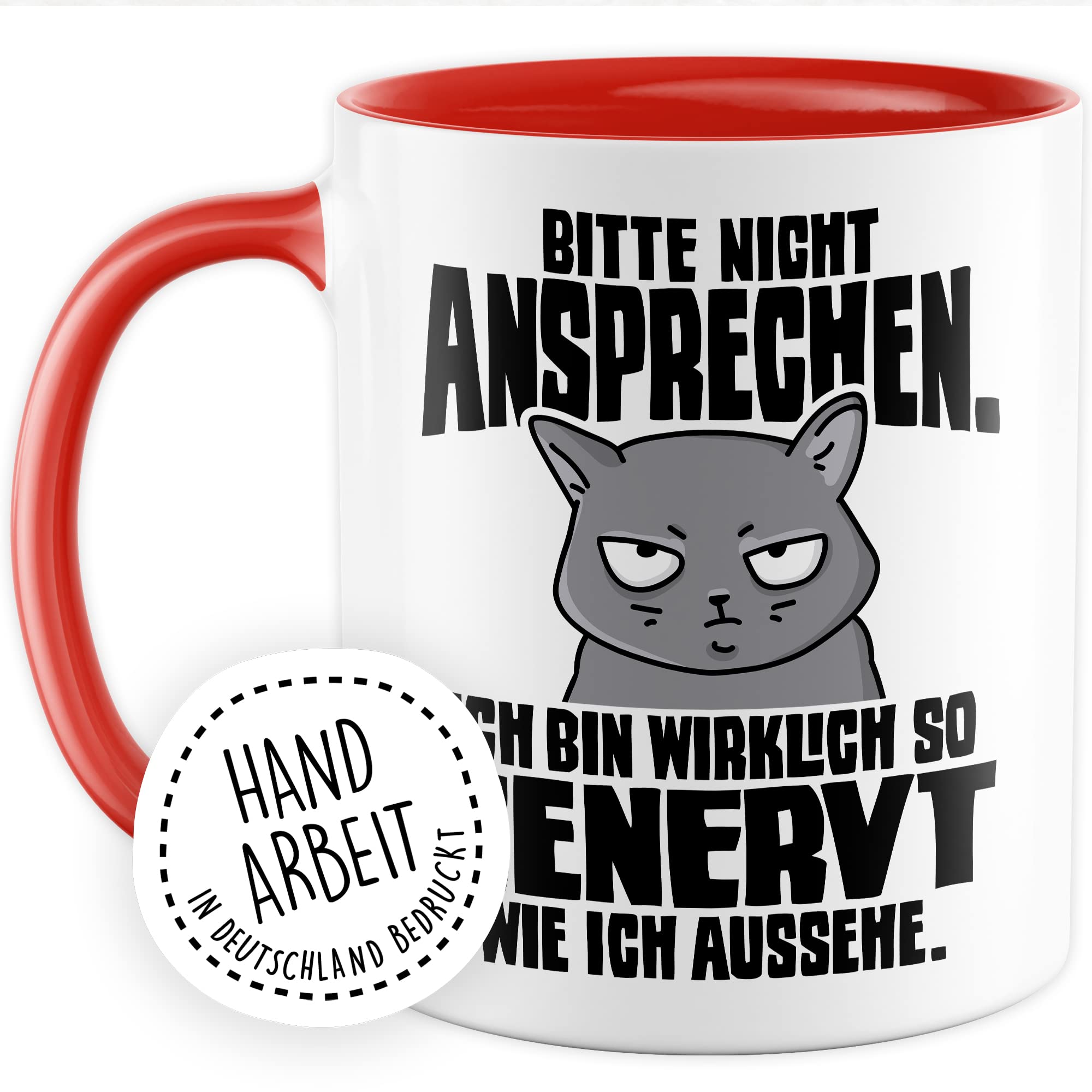 Lustige Tasse Spruch Kaffeetasse Sarkastisch Nicht ansprechen Kaffee-Becher Geschenk Büro Kollege Geschenkidee Kollegin Teetasse mit Motiv Humor