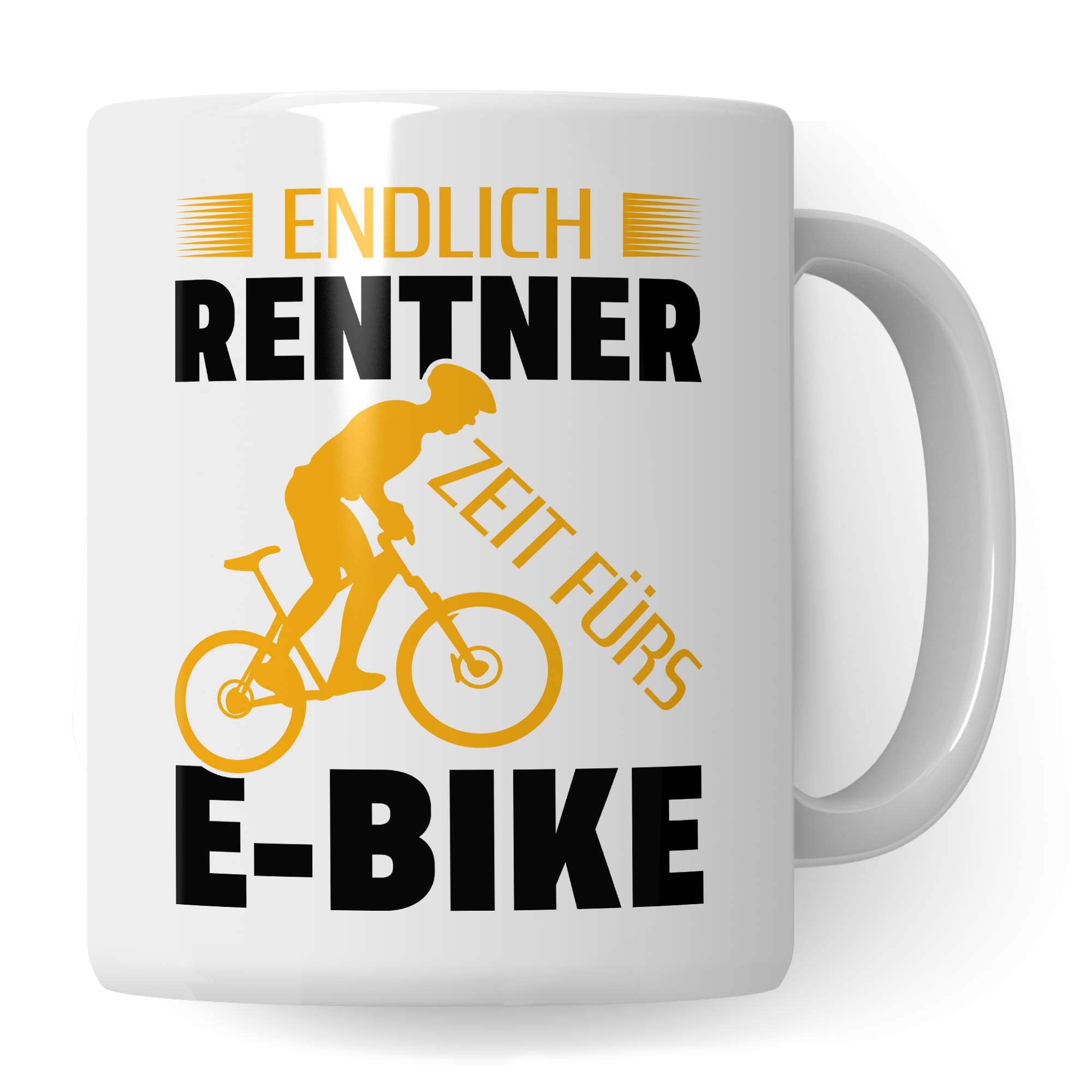 Pagma Druck E-Bike Tasse, Geschenke für EBike Fahrer, Rentner Fahrrad Elektrorad Rente Renteneintritt Geschenkidee, Rentenbeginn Pedelec E Bike Ruhestand Becher Kaffeetasse