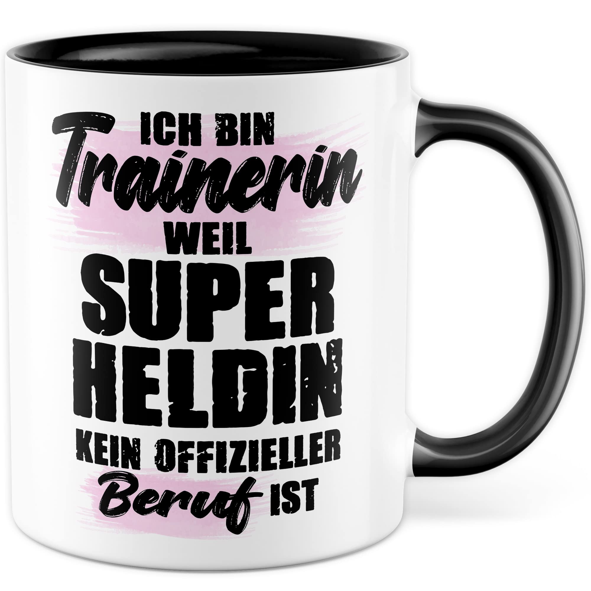 Tasse Trainerin Geschenk, Ich bin Trainerin weil Superhelding kein offizieller Beruf ist Geschenkidee Kaffee-Becher Kaffeetasse mit Spruch lustig Coach Teetasse
