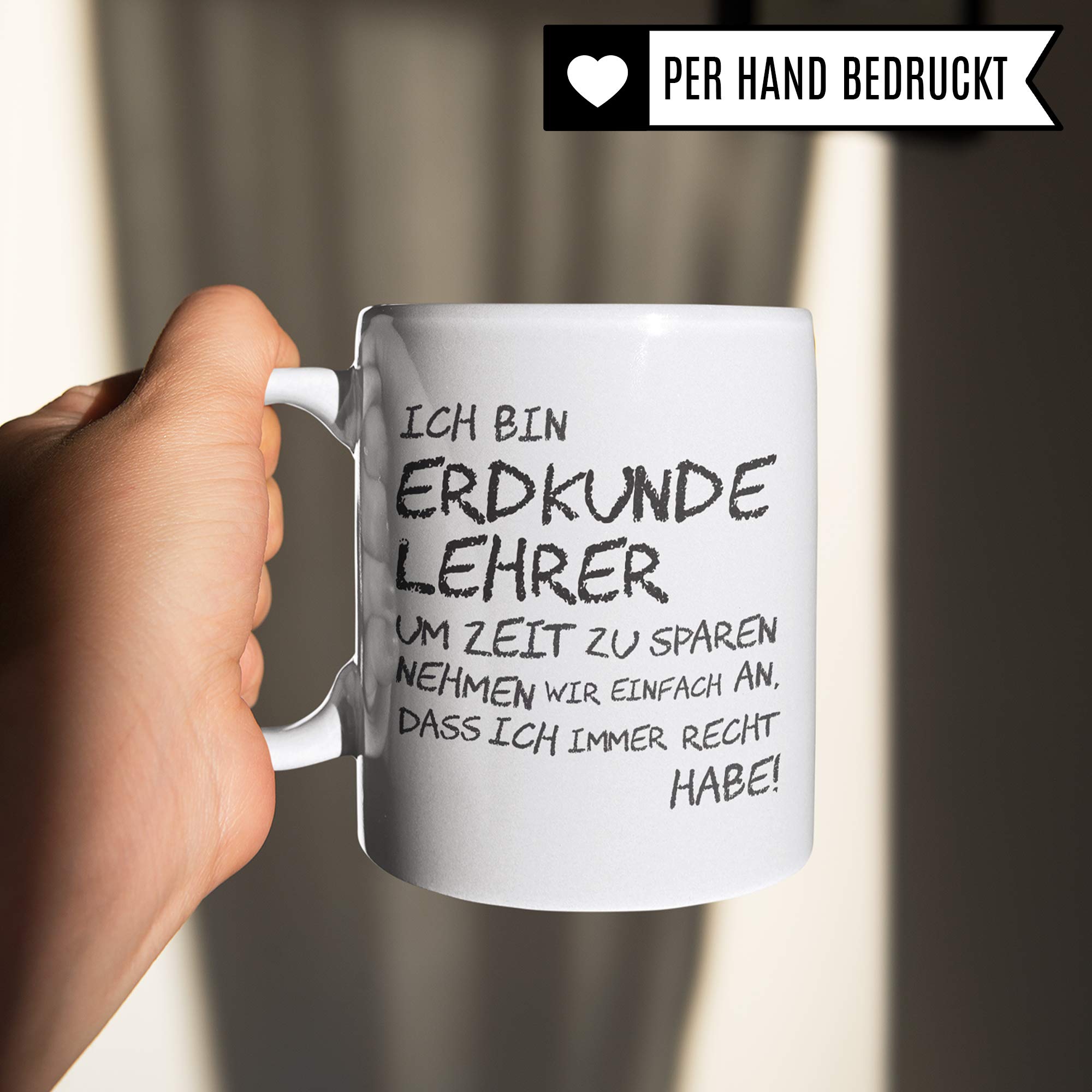 Pagma Druck Erdkunde Lehrer Tasse, Geschenk für Erdkundelehrer, Kaffeetasse Geschenkidee Lehrer Tasse Erdkunde lustig, Kaffeebecher Lehramt Schule Abschied Abschluss Witz