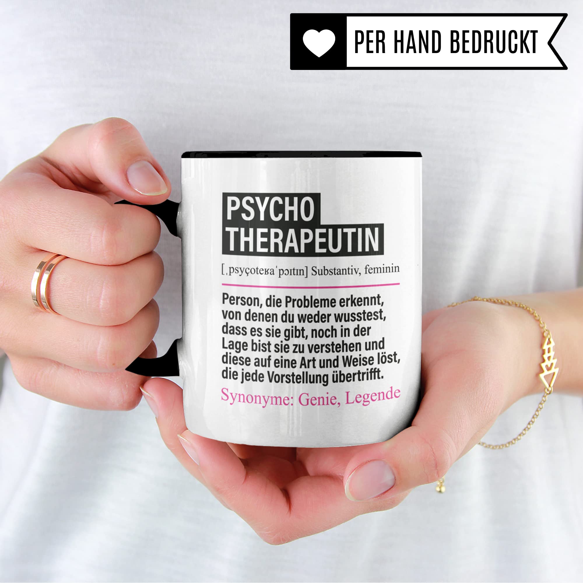 Tasse Psychotherapeutin lustig, Psychotherapeutin Geschenk Beruf, Spruch Kaffeebecher Psychotherapeut Geschenkidee, Beruf Psychotherapie Kaffee-Tasse Teetasse Becher