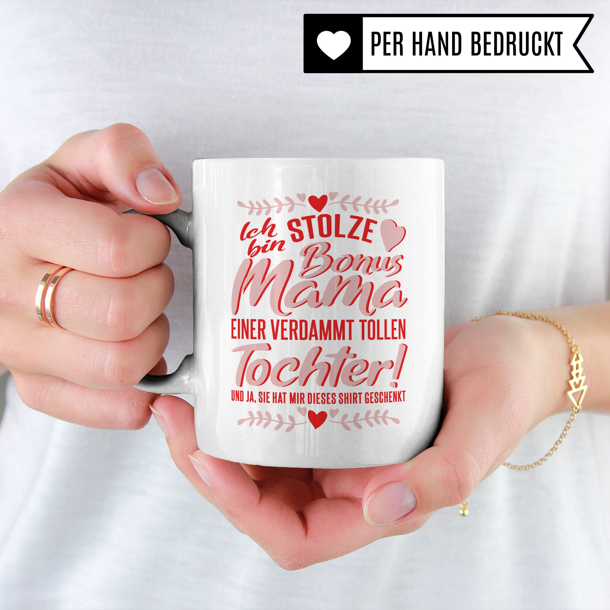 Bonusmama Tasse Geschenkidee Stiefmutter Kaffeetasse Geschenk für Stiefmama Kaffeebecher Mama Becher