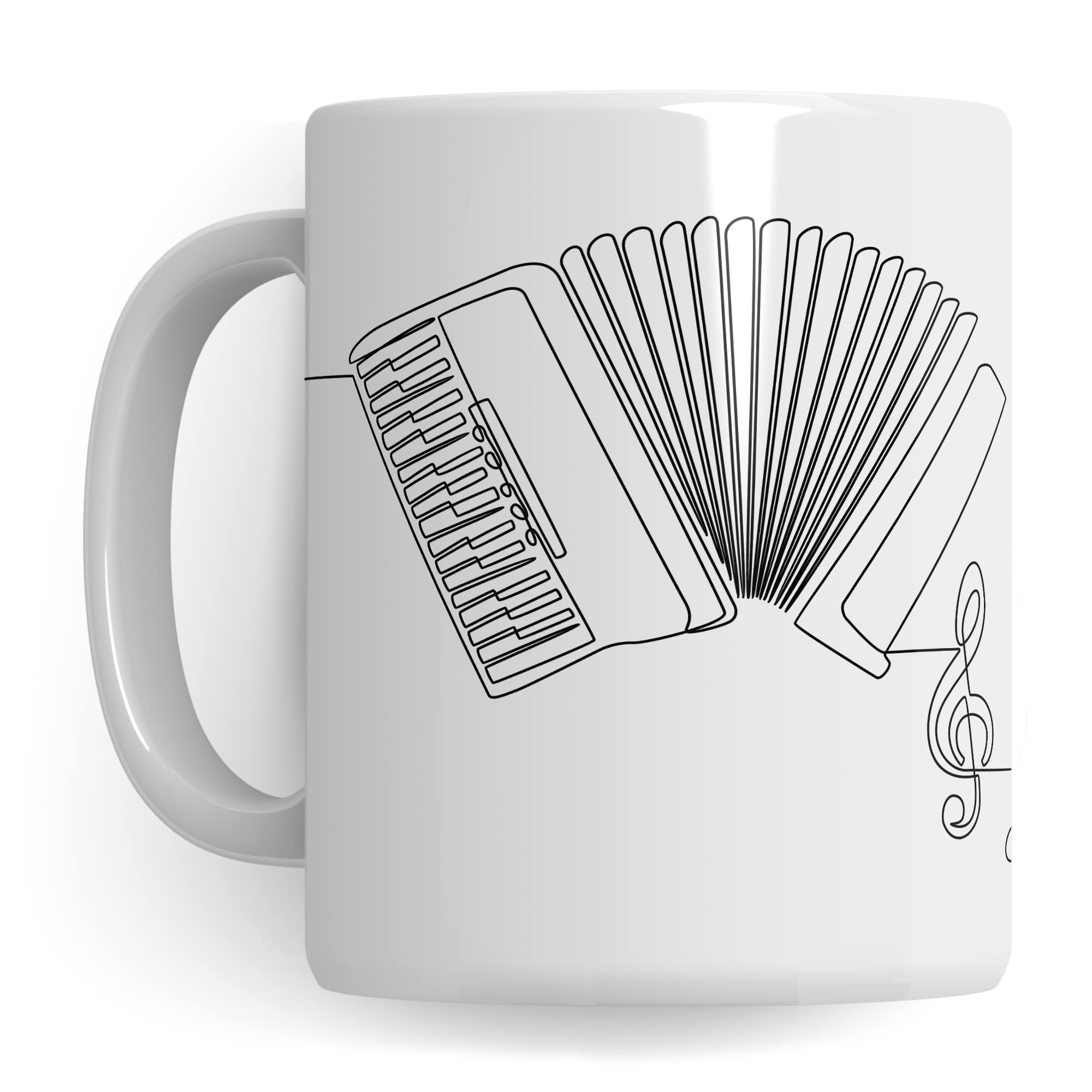 Akkordeon Tasse - Musik Geschenk für Akkordeonist - Kaffeetasse Musiker Ziehharmonika Handharmonika Akkordeonspieler - Instrument Geschenkideen Akkordeonisten Zeichnung Design Kaffee-Becher