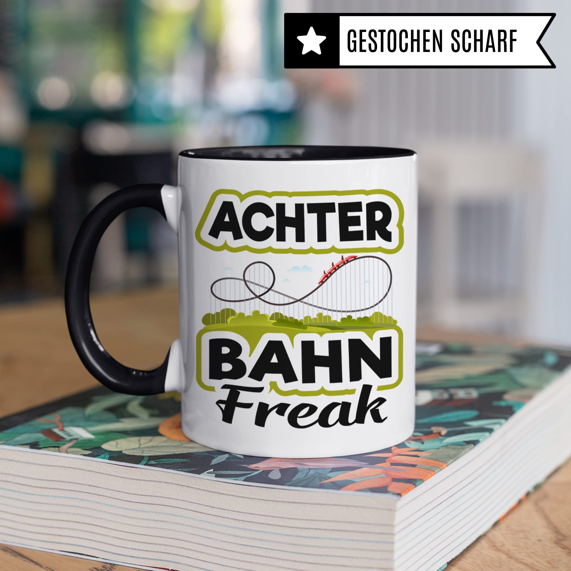 Achterbahn Tasse, Freizeitpark Kaffeetasse Geschenk für Achterbahnfans, Kaffeebecher für Kinder Frauen Männer, Rollercoaster Geschenkidee