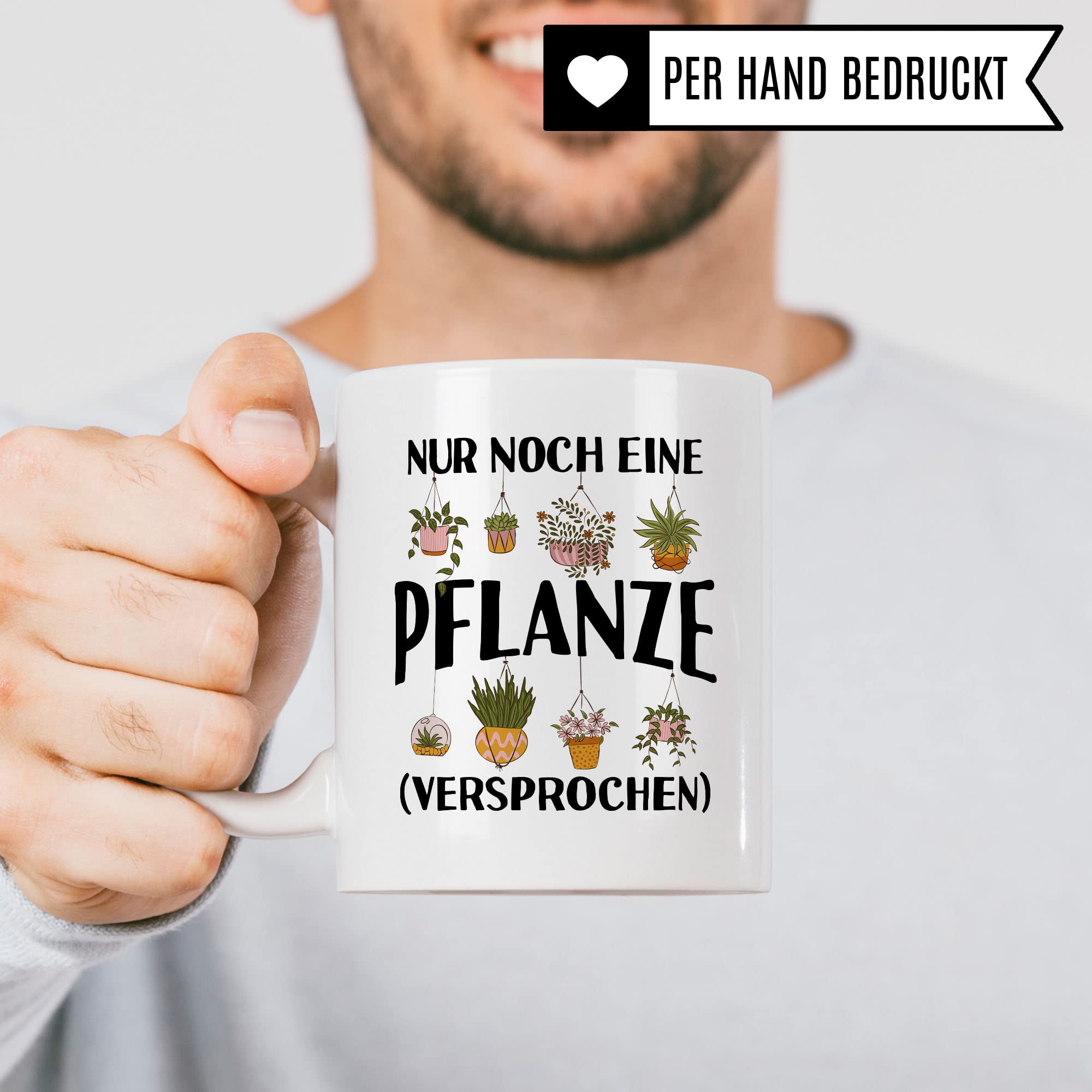 Tasse Garten-liebhaber, Nur noch eine Pflanze versprochen Spruch, Geschenk Garten-Motiv Kaffeetasse Hobby-Gärtner Hobby-Gärtnerin, Pflanzen-Motiv Pflanzenliebhaber Plants grüner Daumen Tassen