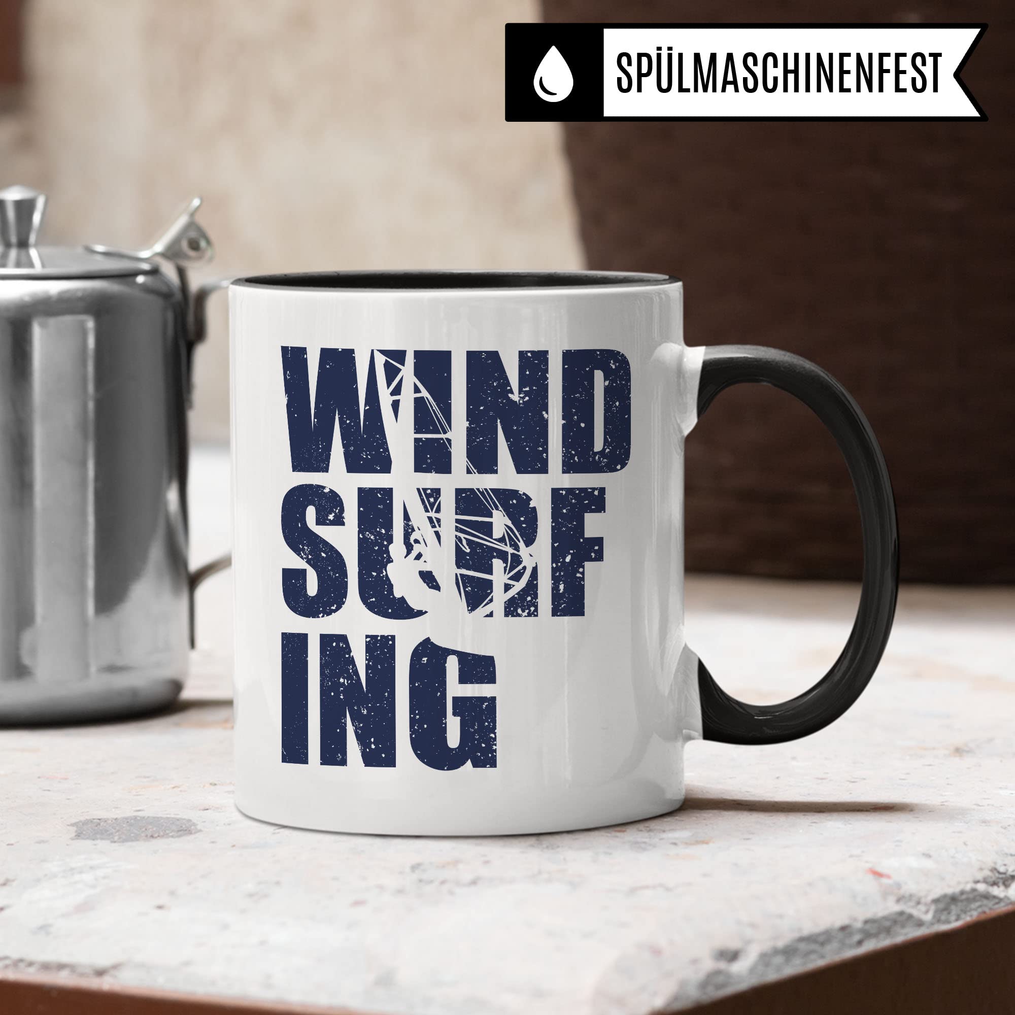 Windsurf Tasse Geschenkidee Kaffeetasse Geschenk für Windsurfer Kaffeebecher Surf Becher