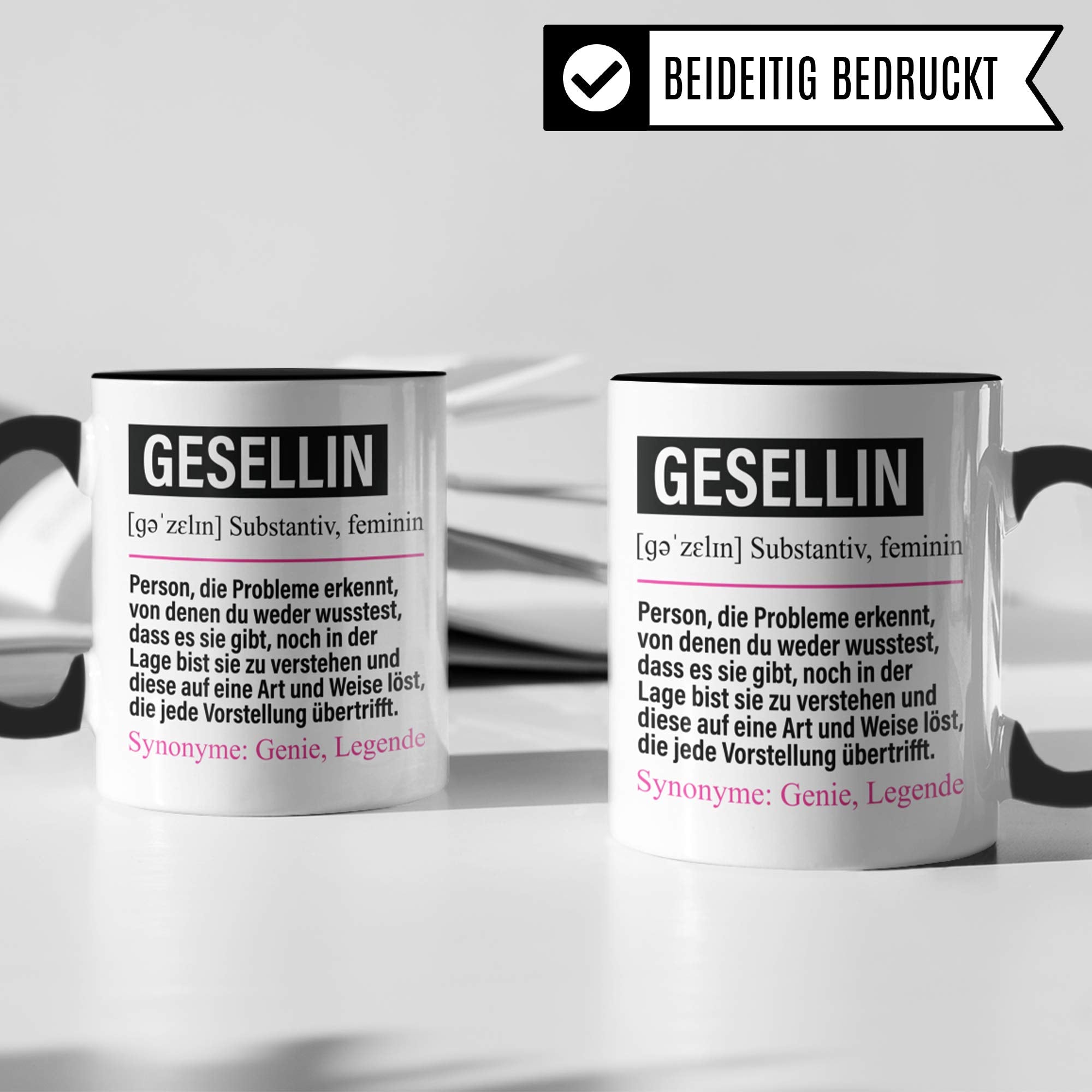 Pagma Druck Tasse Gesellin lustig, Gesellin Geschenk, Spruch Handwerker Kaffeebecher Geschenkidee, Kaffeetasse Beruf Teetasse Handwerksgesellin Becher