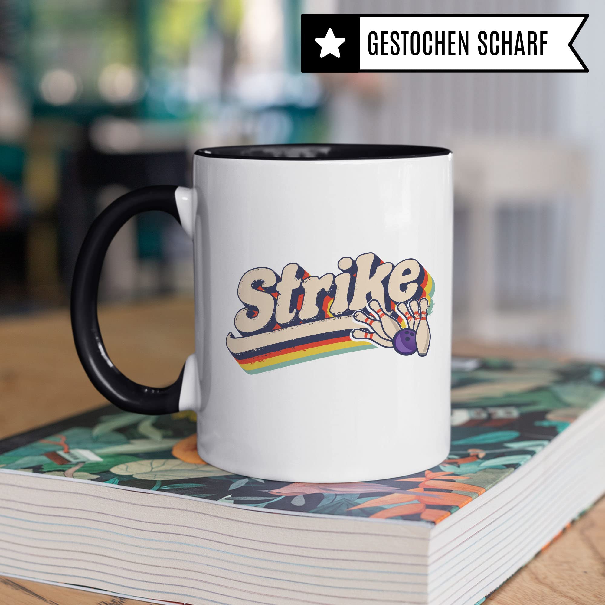 Bowling Tasse Geschenkidee Kaffeetasse Geschenk für Bowler Kaffeebecher Strike Becher