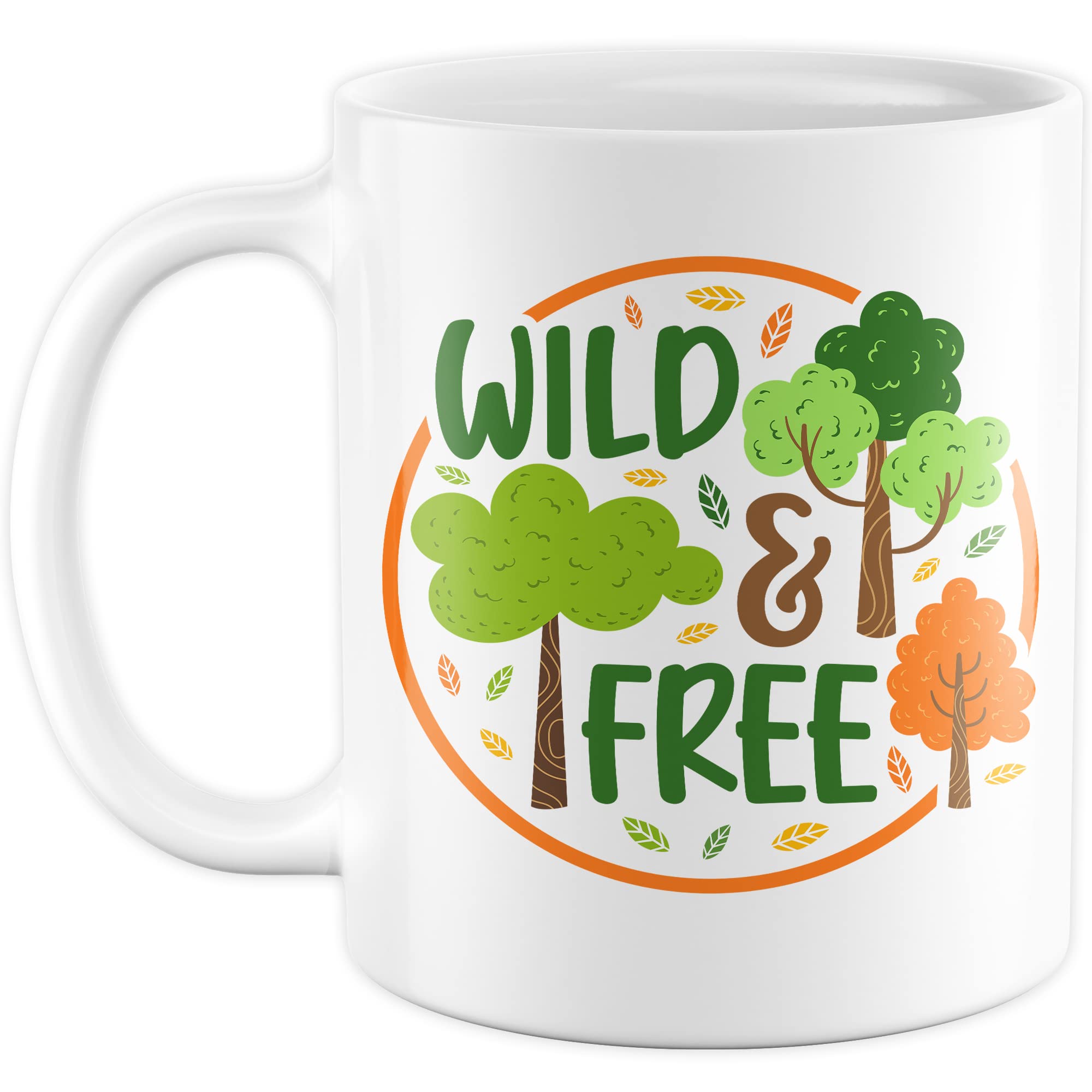 Wild & Free Becher Tasse Wohnmobil Wohnwagen Kaffeetasse Camping Geschenk Camper Kaffee-Becher Geschenkidee Outdoorfans Camperin Zelten Abenteuer Reisen Spruch Campingurlaub
