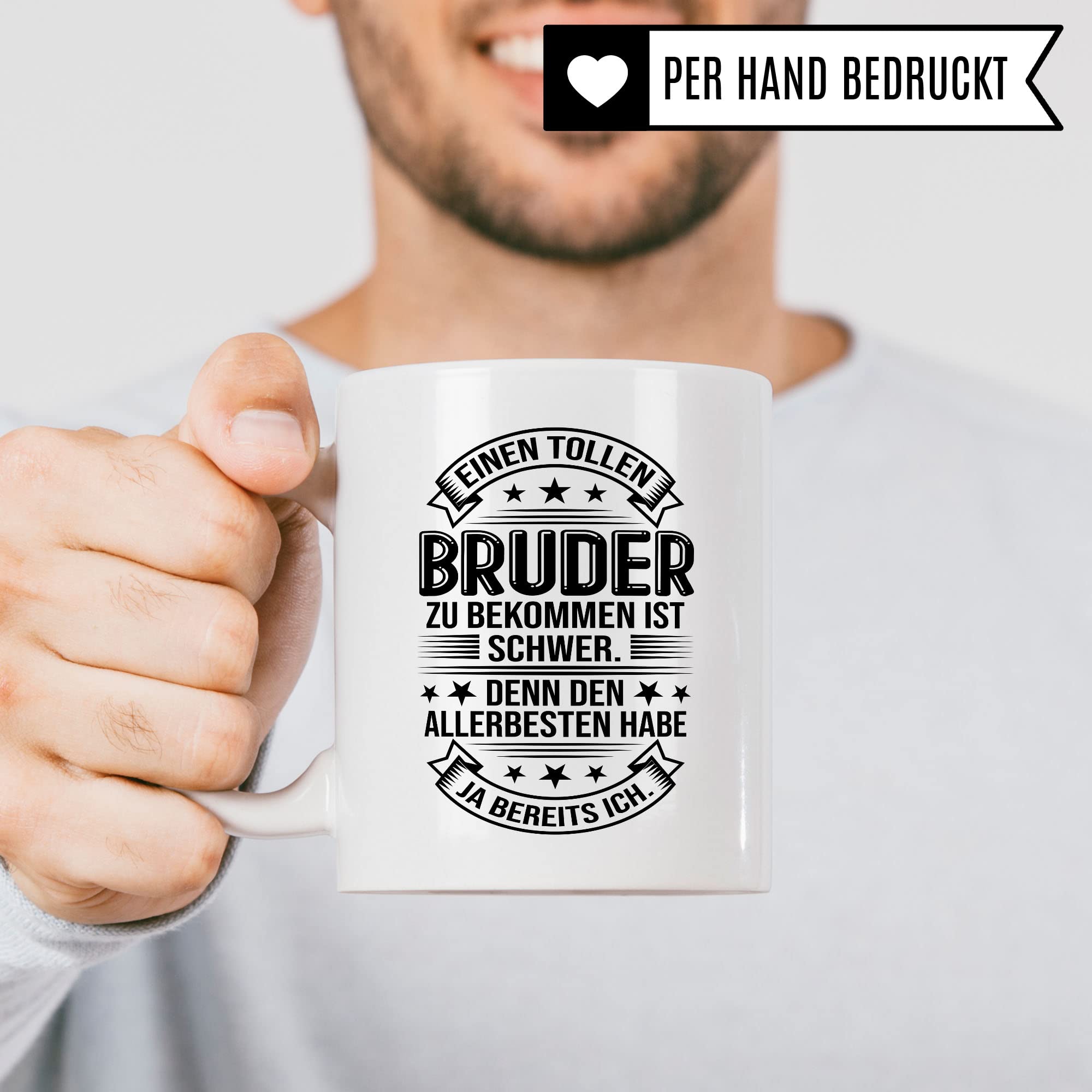 Toller Bruder Tasse Geschwister Kaffeetasse Brüder Geschenk Bruderherz Kaffee-Becher Schwester Geschenkidee Berster Bruder Motiv Geschwisterliebe