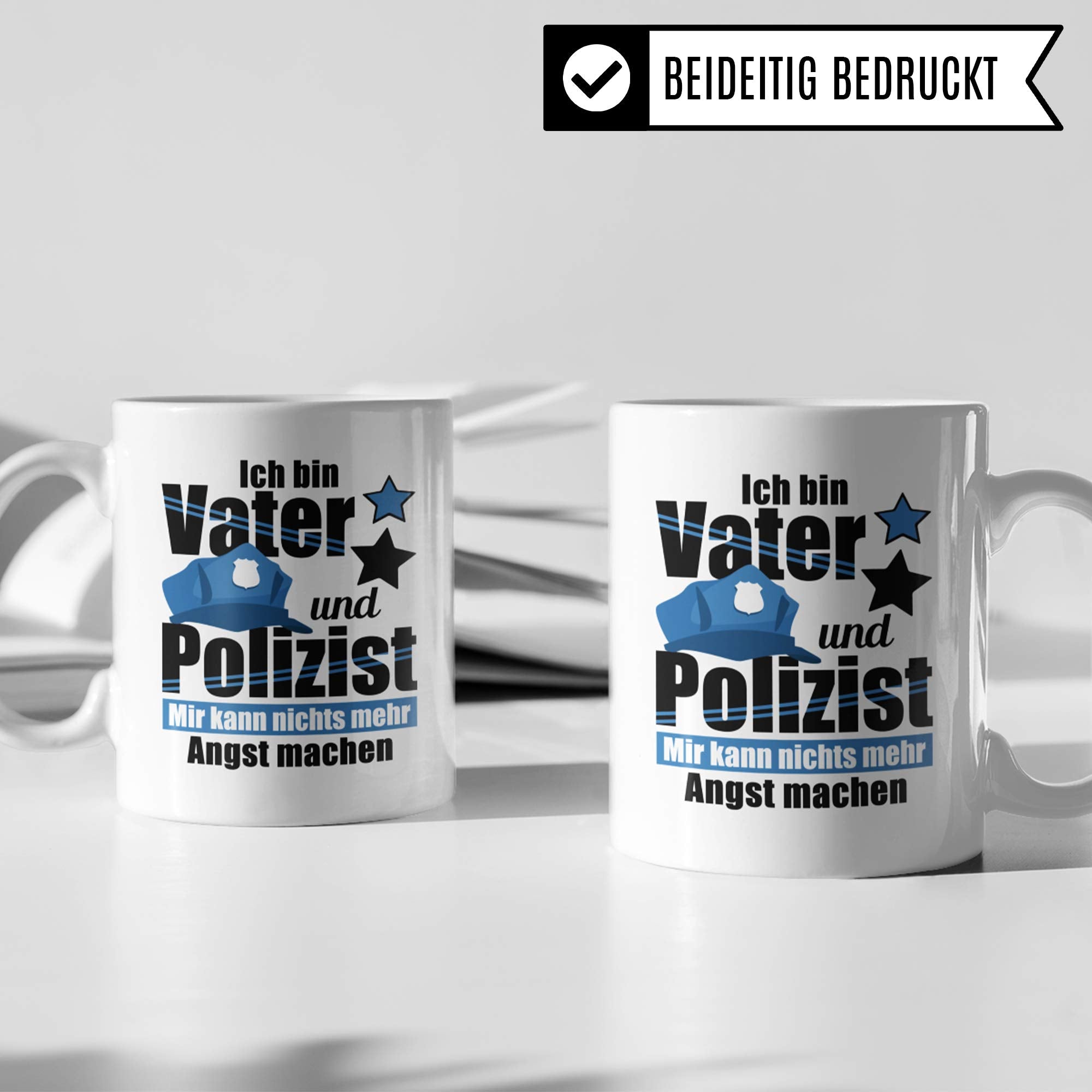 Tasse Polizei, Geschenk für Polizisten, Becher Polizist Vater Geschenkidee Kaffeetasse, Polizist Papa Vatertag Ausbildung Polizeibeamter Kaffeebecher lustig