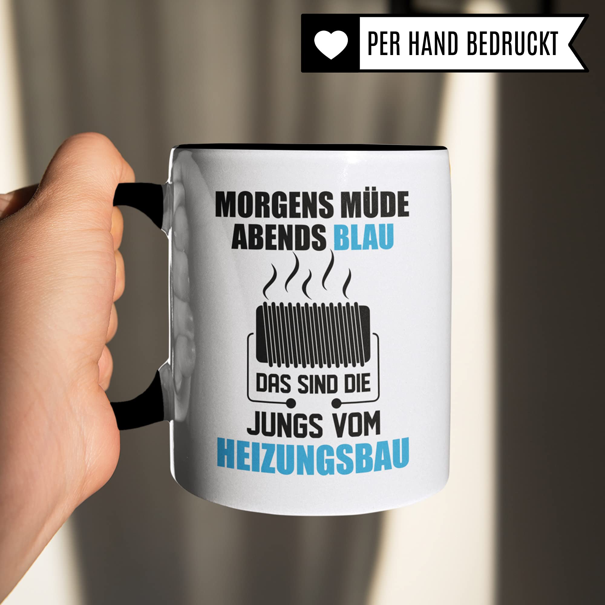 Heizungsbau Tasse, Geschenk für Installateur & Heizungsbauer, Becher Heizungsinstallateur Geschenkidee, Kaffeetasse Zentralheizungsbauer Anlagenmechaniker Beruf Kaffeebecher