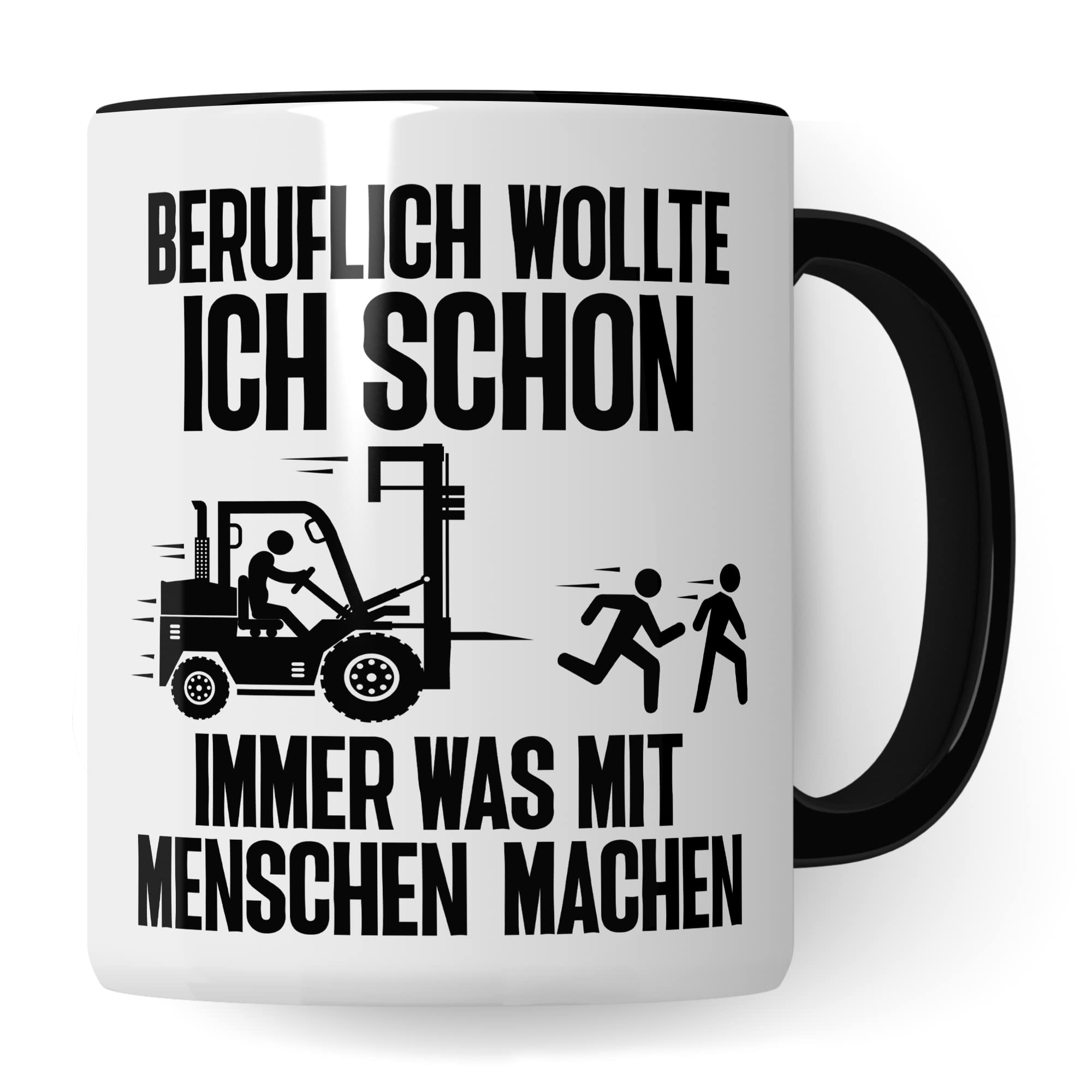 Lagerist Tasse mit Spruch lustig Staplerfahrer Geschenk Gabelstapler-Fahrer Kaffee-Becher böser Humor Kaffeebecher Lagerarbeiter Lagerlogistiker Geschenkidee