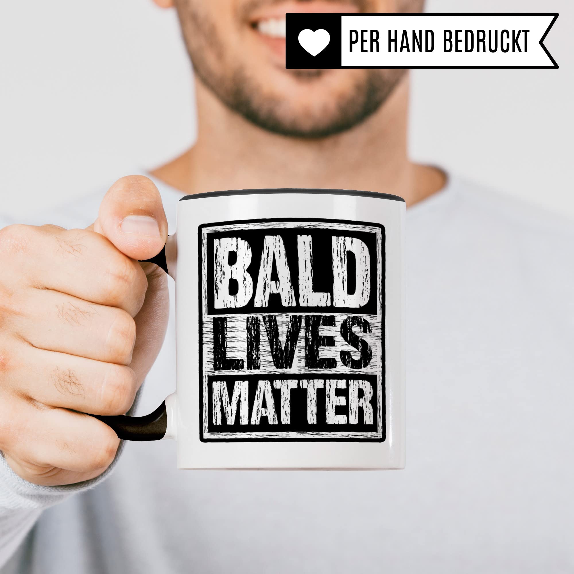 Glatzen Tasse Geschenkidee, Glatze Kaffeetasse lustig Humor Witz Geschenk für Glatzköpfe, Bald Kaffeebecher mit Spruch lustig, Männer Becher