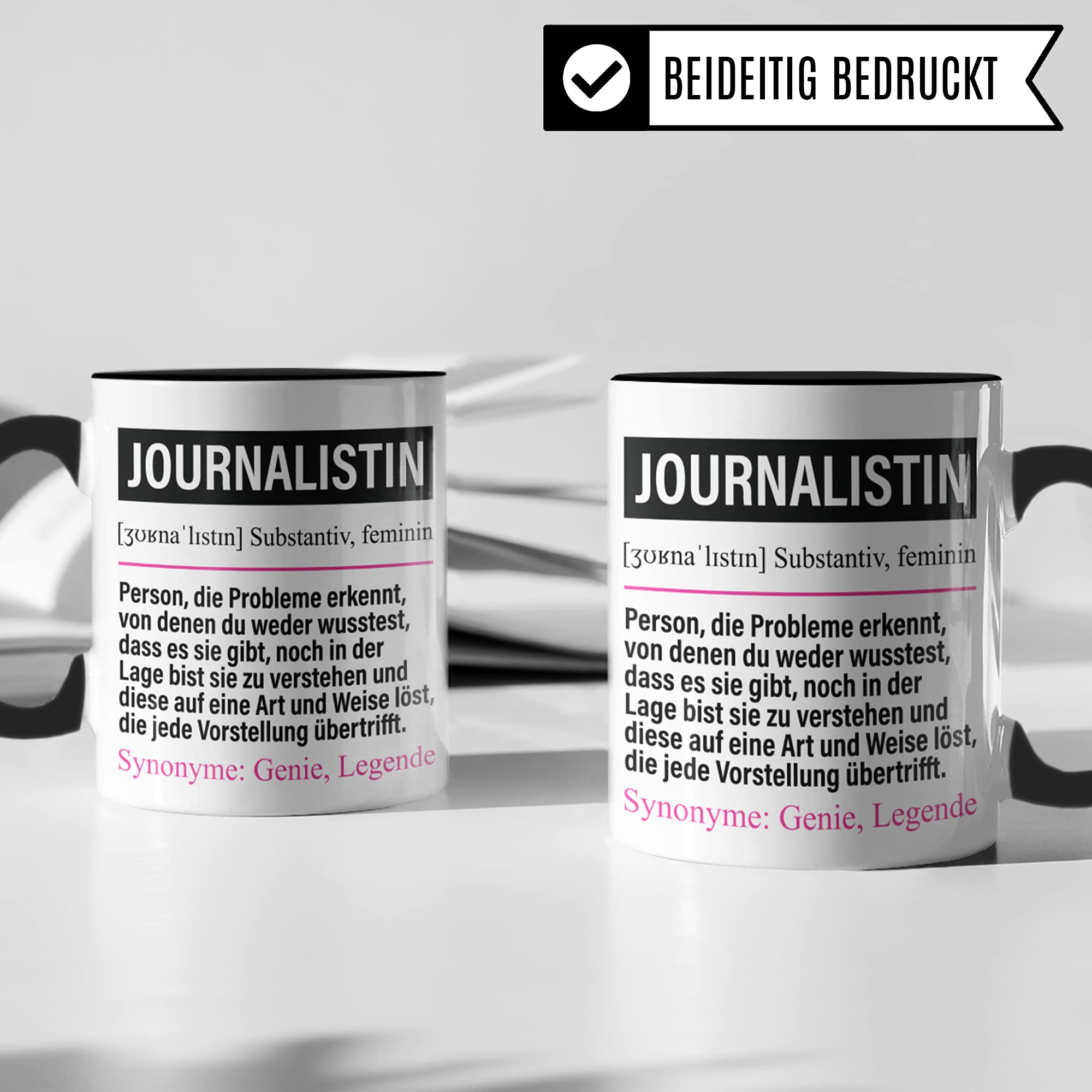 Journalistin Tasse lustig, Journalismus Beruf Geschenk, Spruch Redakteurin Geschenkidee, Kaffeetasse Journalistin Frauen Beruf Kaffeebecher Teetasse Abteilung Becher