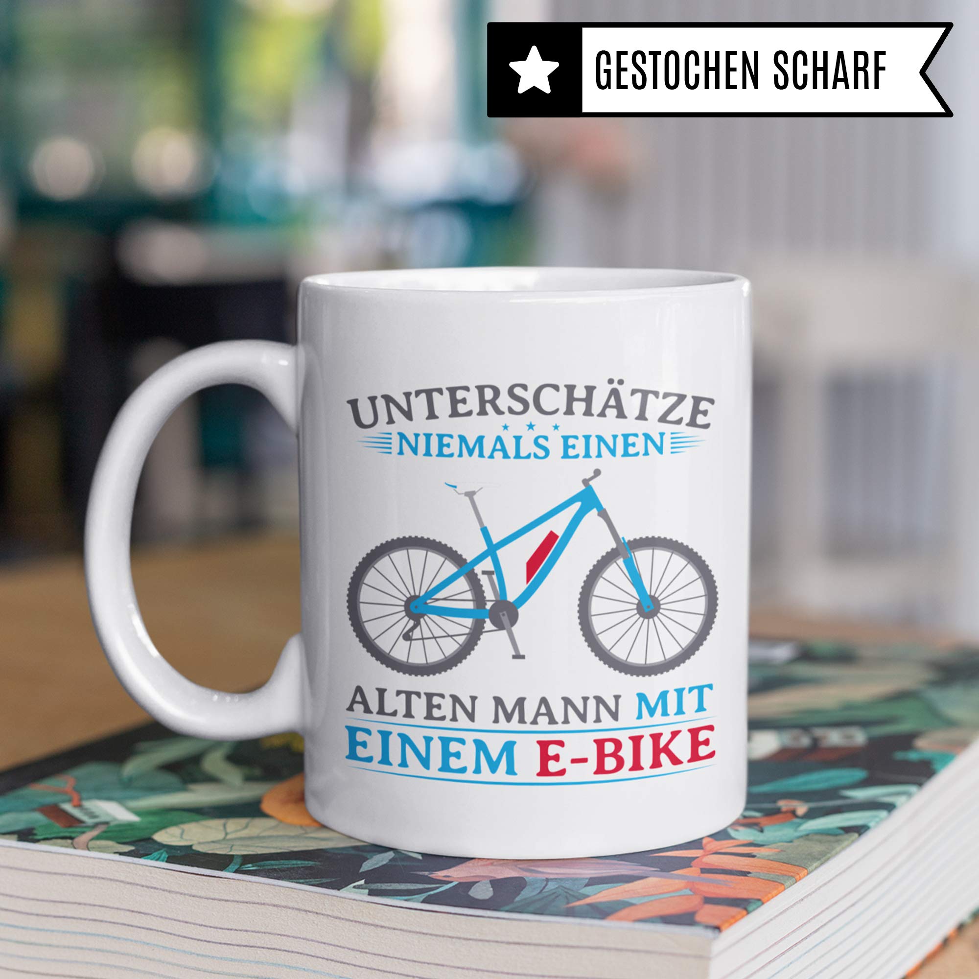 Pagma Druck Tasse EBike, Geschenke für E Bike Fahrer Ruhestand, Rentner Fahrrad Elektrorad Rente Renteneintritt Geschenkidee, Rentenbeginn Pedelec E-Bike Becher Kaffeetasse