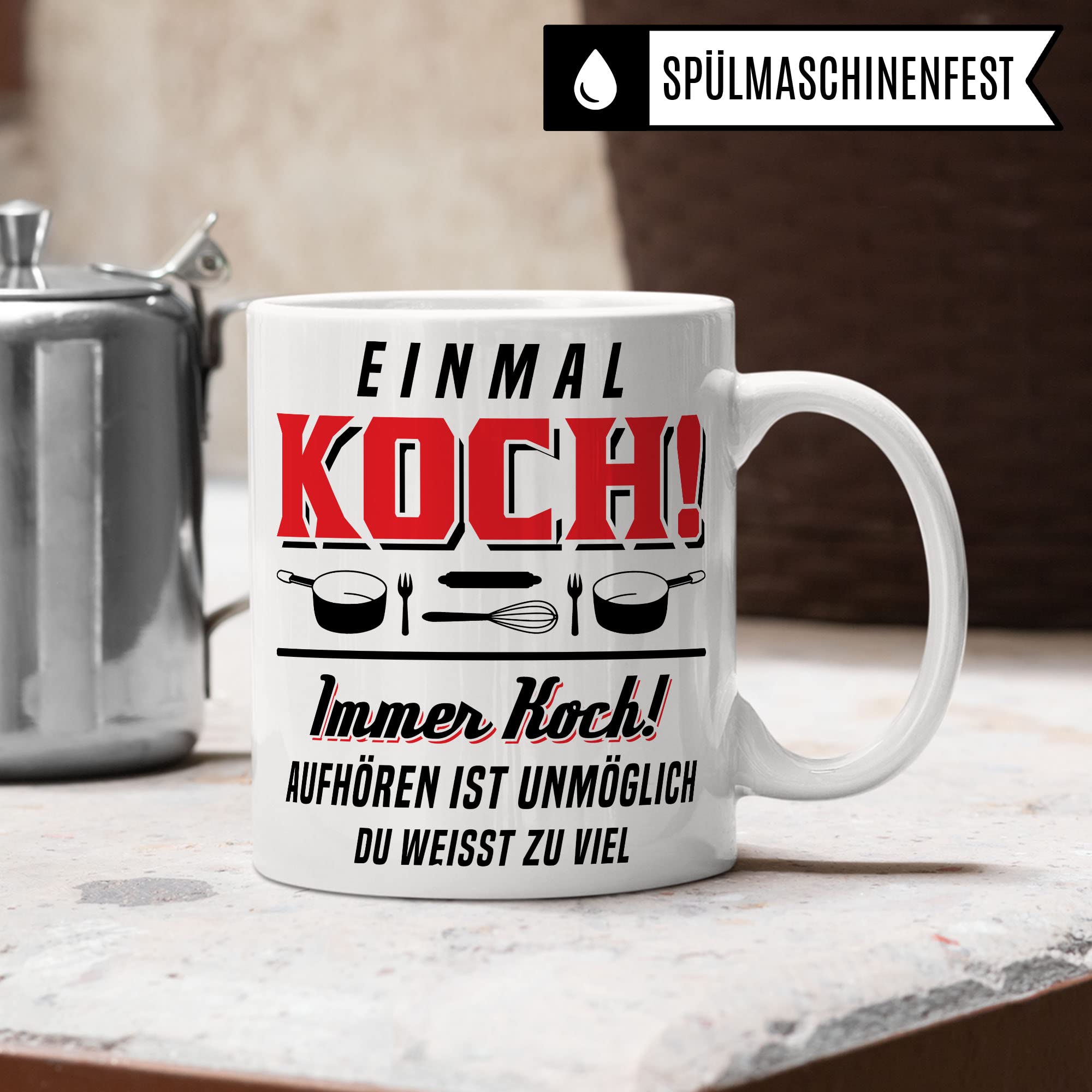 Koch Tasse, Küchenchef Teetasse, Chef Becher, Kaffeetasse Humor Witz Geschenk für Köche, Küche Kaffeebecher, Hobbykoch Geschenkidee