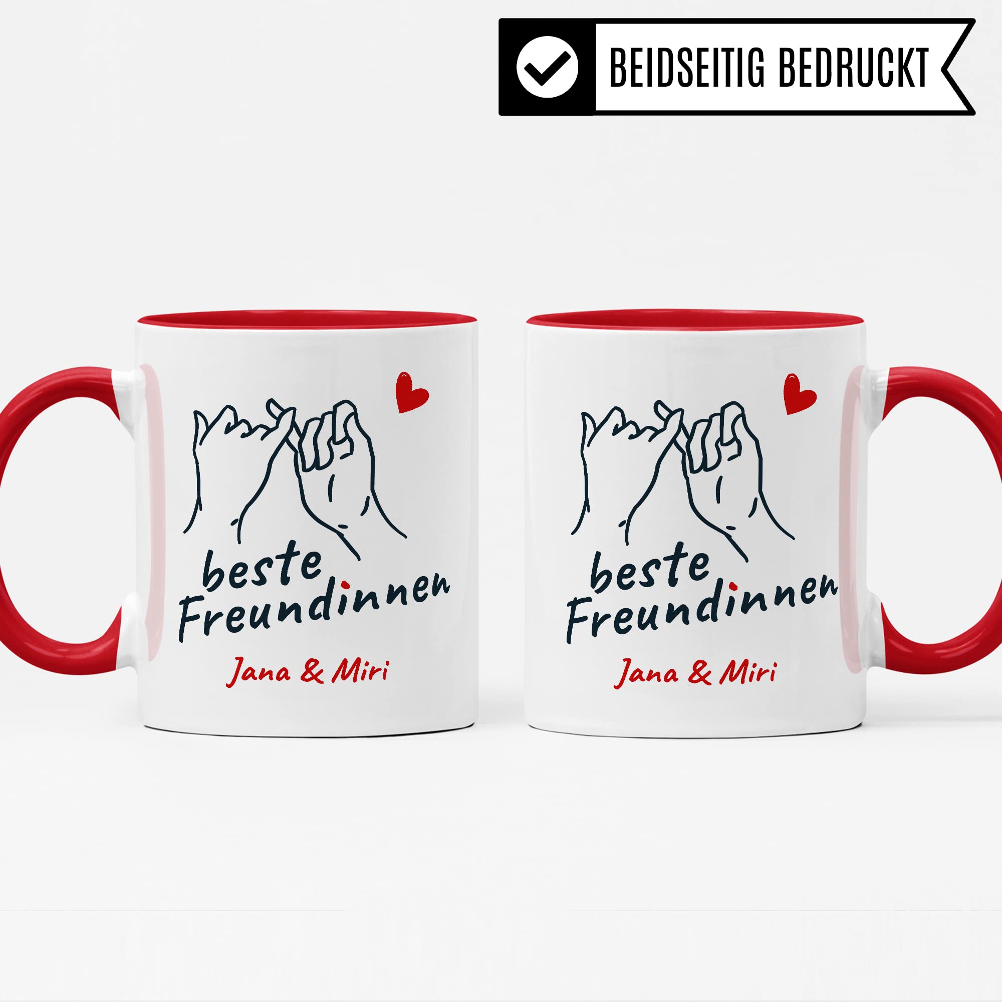 Beste Freundinnen Tasse personalisierbar Custom Freundin Kaffeetasse BFF Kaffee-Becher Frauen Geschenk-Idee Freundschaft persönlich