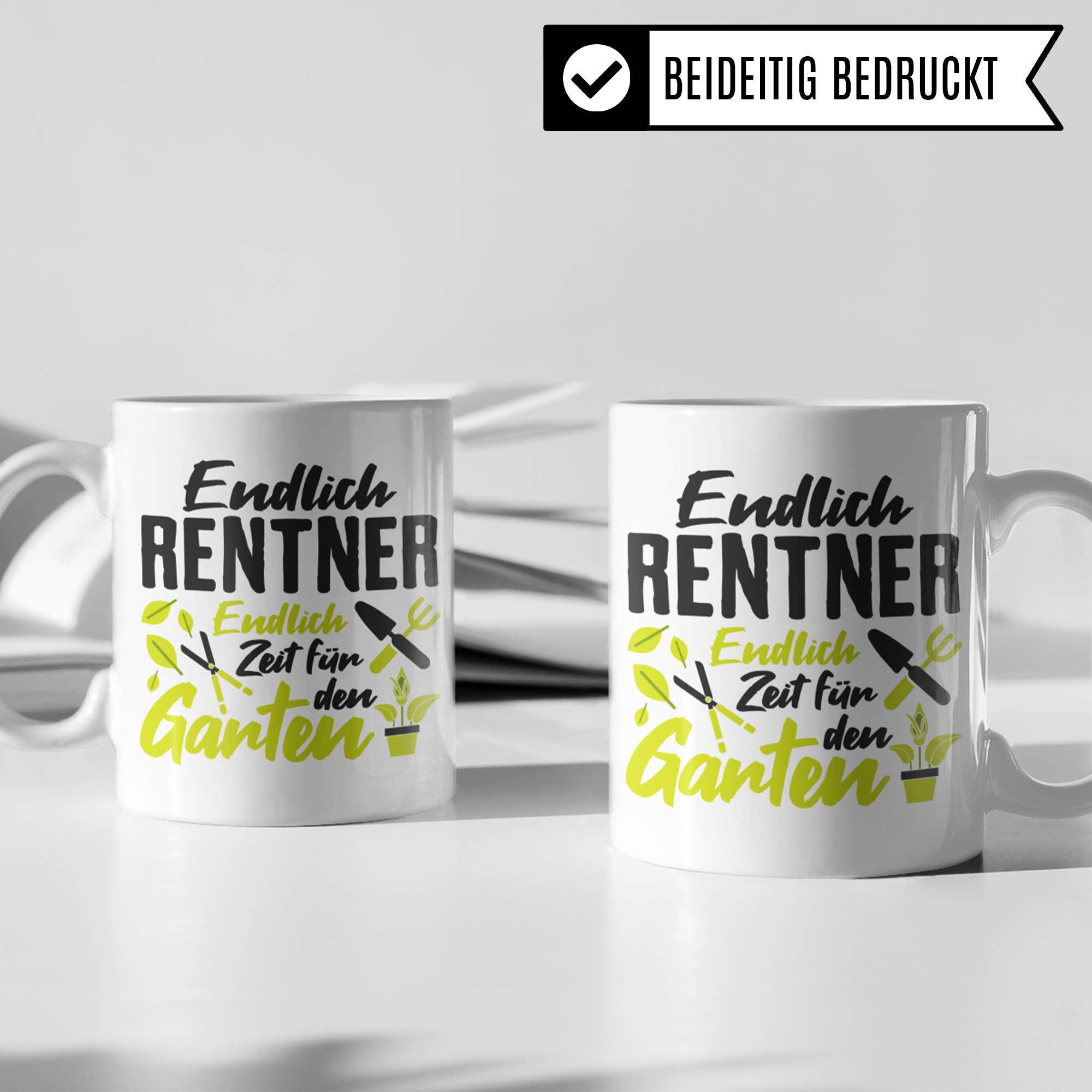 Pagma Druck Tasse Rentner Geschenk Garten, Rente Geschenkidee, Ruhestand Spruch Becher Gärtner, Kaffeetasse Renteneintritt Gartenarbeit Hobbygärtner Pensionierung (Weiß/Weiß)