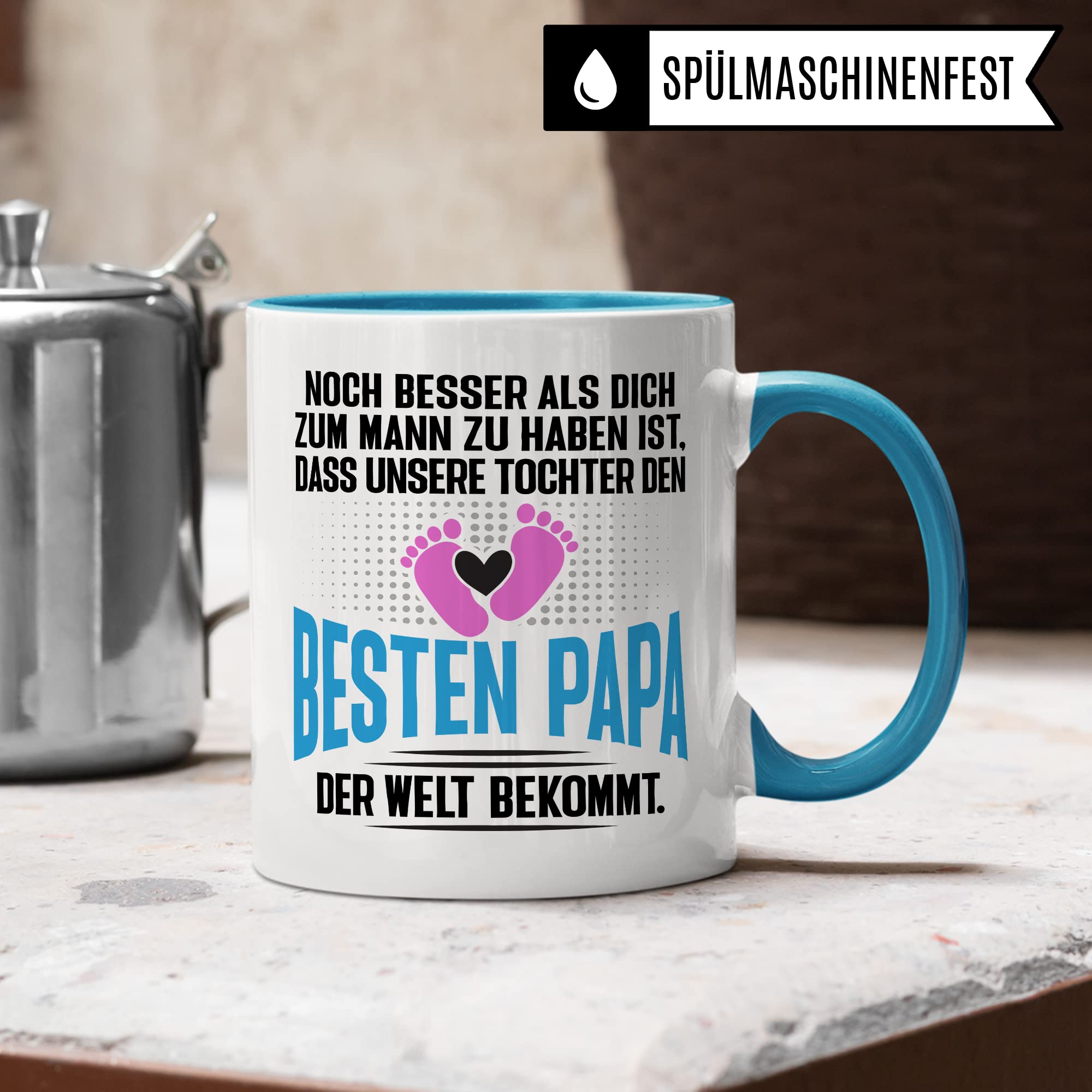Tasse Papa Geschenk - werdender Papa Schwangerschaft - Noch besser als dich zum Mann zu haben ist, dass unsere Tochter den besten Papa der Welt bekommt - Ehemann werdender Vater Kaffee-Becher