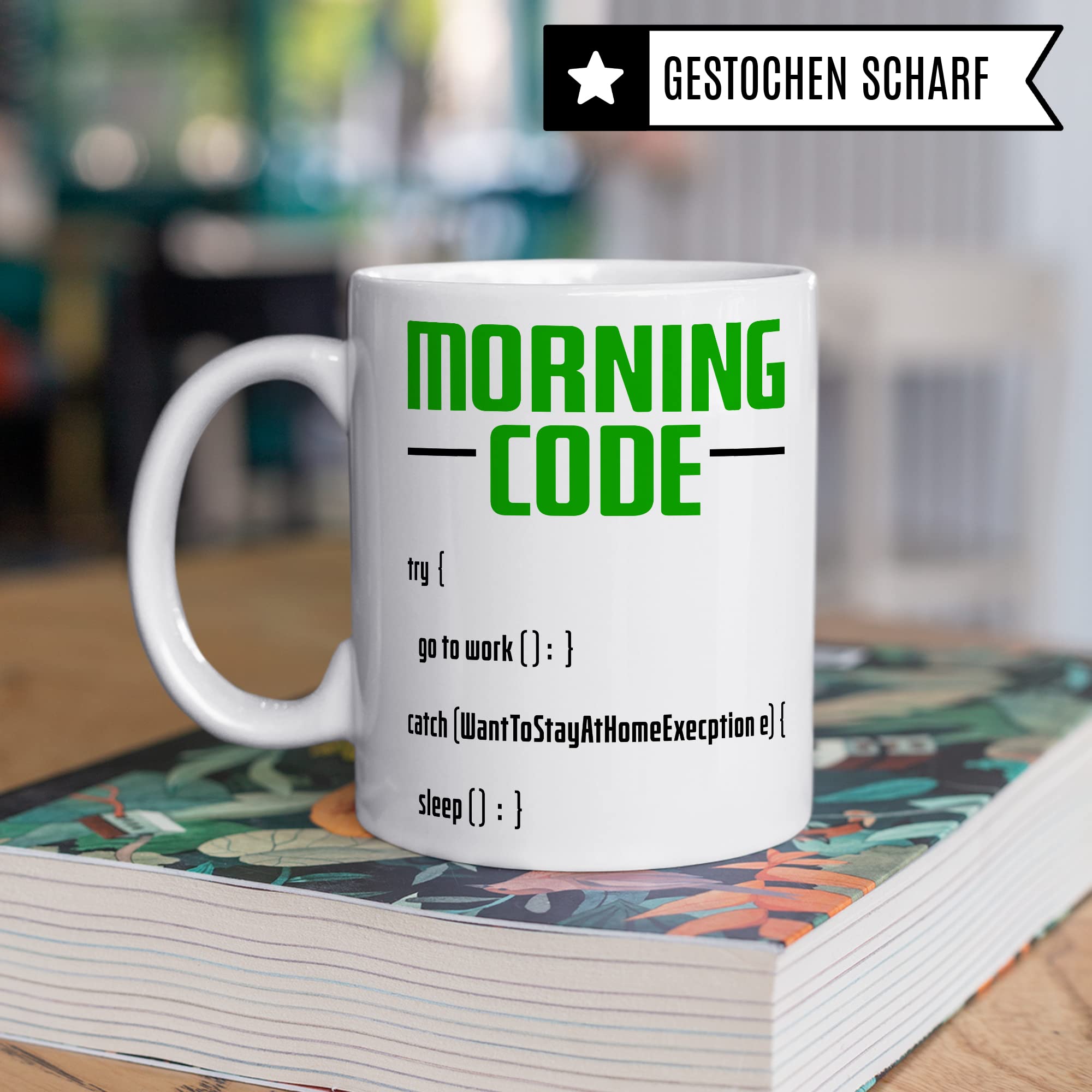 Informatiker Tasse Kaffeetasse Informatik-Student Morning Code Programmieren Kaffee-Becher lustig Geschenk Sarkasmus Geschenkidee Programmierer