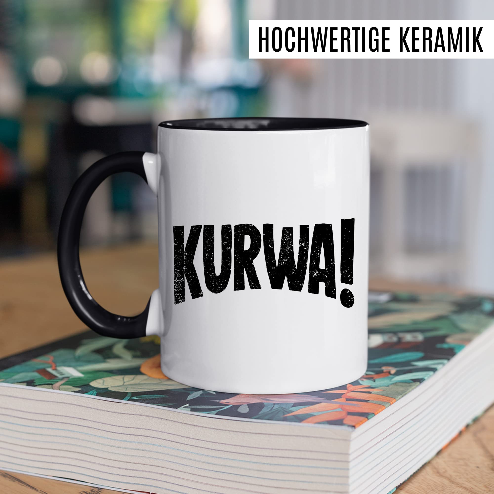 Kurwa Tasse lustige Kaffeetasse mit Spruch polnisch Kaffee-Becher Polen Witz kurwa mac Geschenkidee Pole Polin Geschenk Ostblock Polnisch Sarkasmus Schimpfwort Beleidigung Sprache