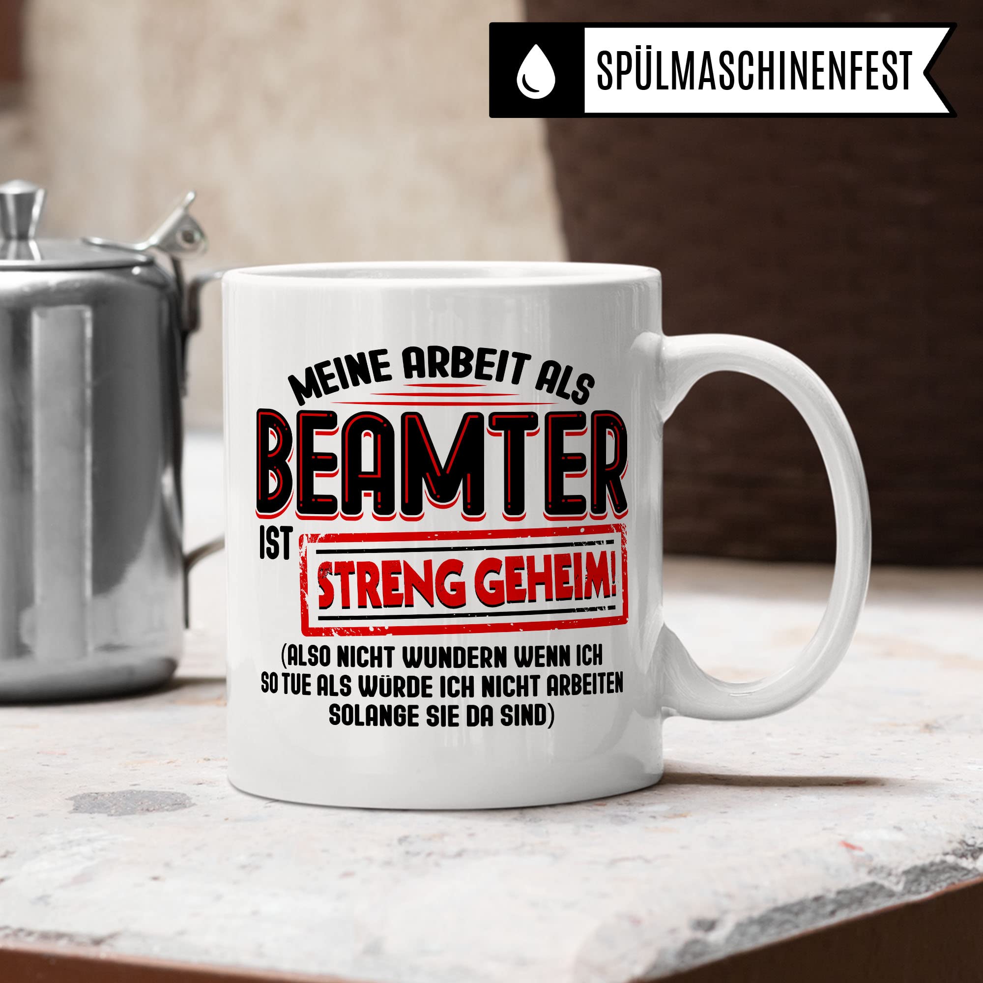 Tasse Beamter lustig, Beamtin Beamte Geschenke, Spruch öffentlicher Dienst Geschenkidee, Kaffeetasse Verbeamtung Beruf Teetasse Beamter auf Lebenszeit Beamtentum Kaffee-Becher